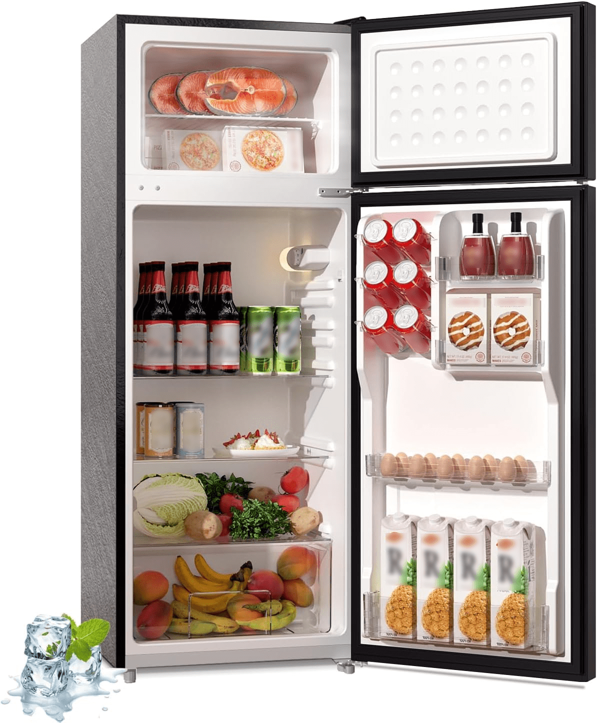 BANGSON 7.7 Cu.Ft Refrigerator with Top Freezer Apartment Size Black