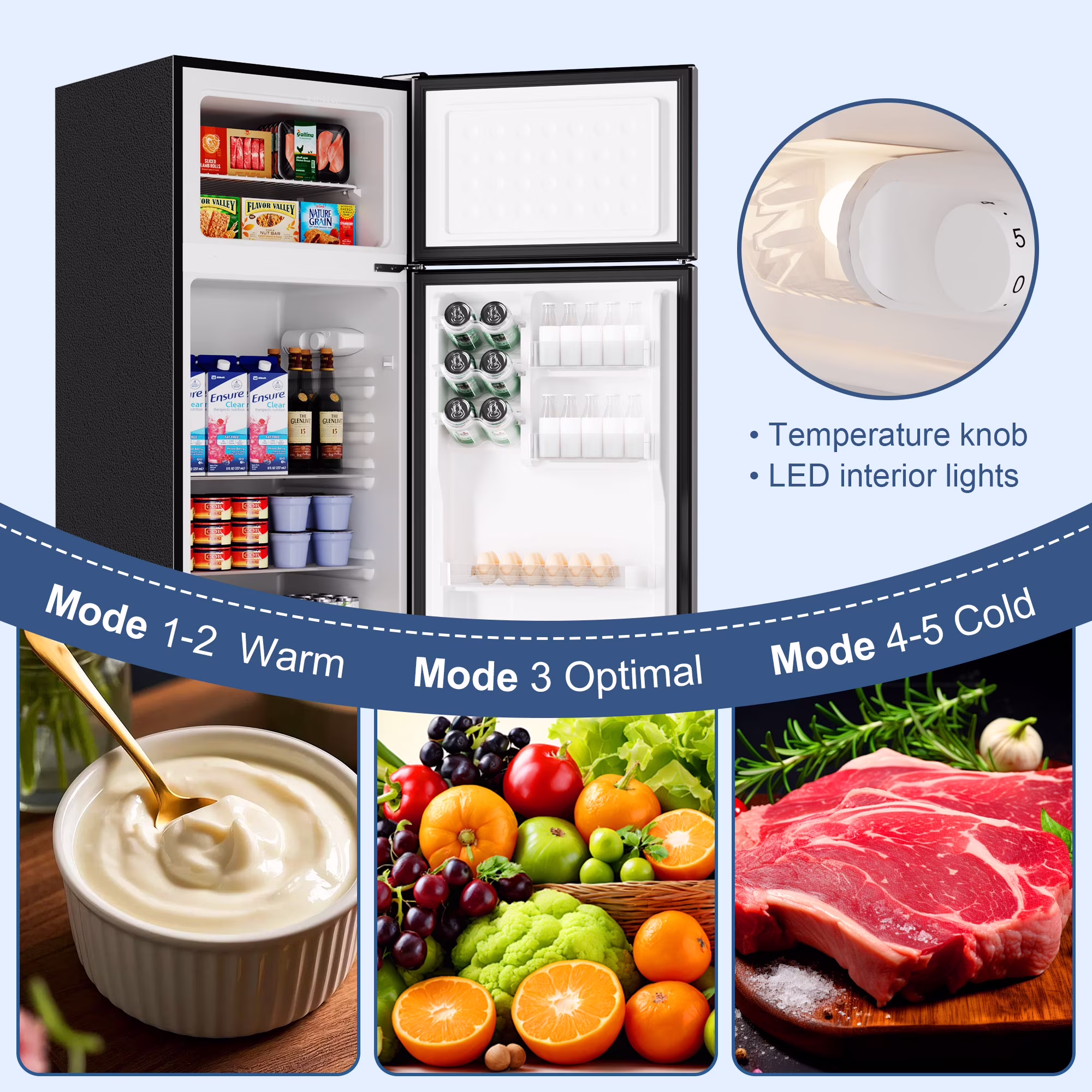 BANGSON 7.7 Cu.ft Top Freezer Refrigerator for Apartments, Energy Saving, Adjustable Thermostat, Large Capacity, Low Noise, Silver - Image 4