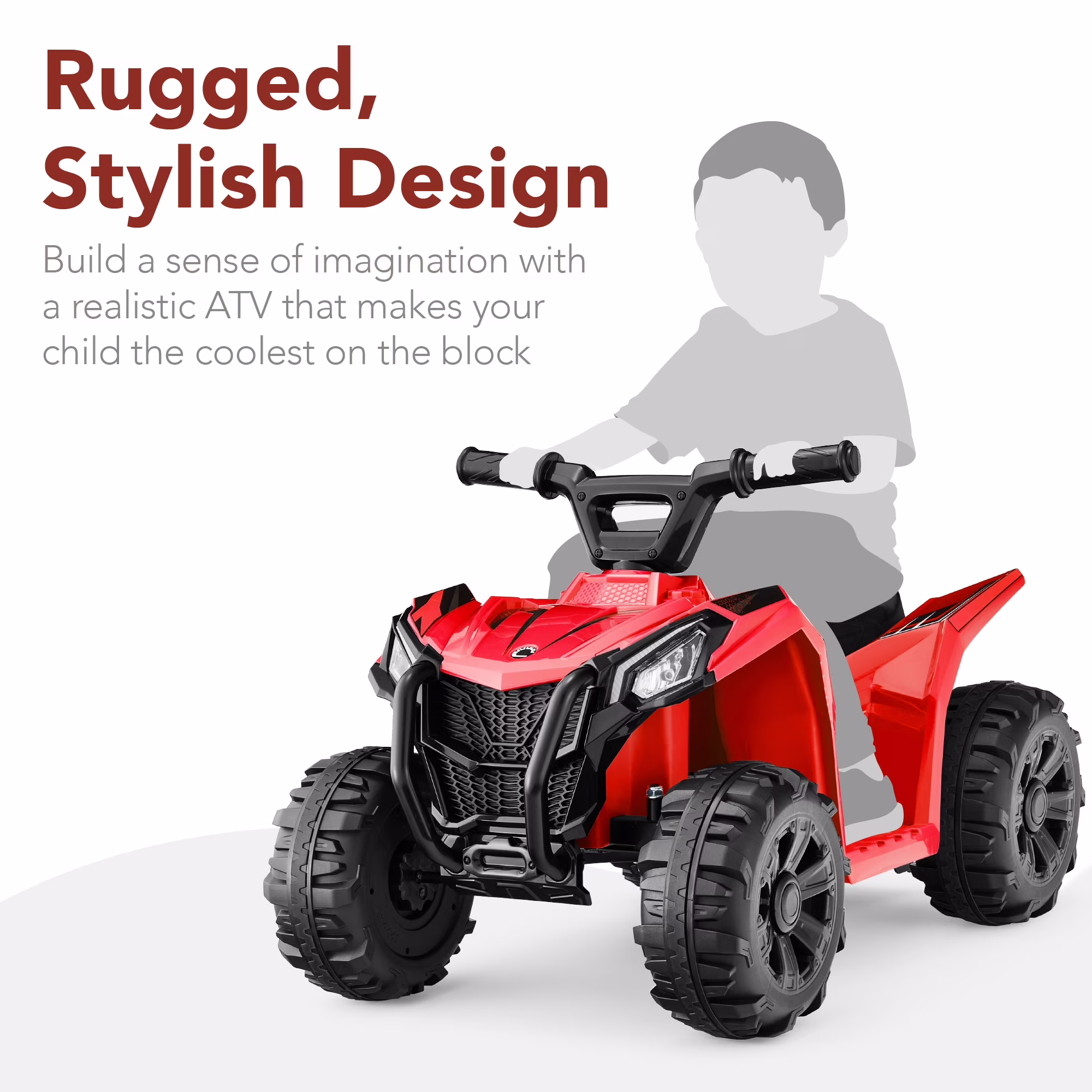 Best Choice Products 6V Kids Ride-On 4-Wheeler Quad ATV Car w/ 1.8mph Max Speed, Treaded Tires - Red - Image 3