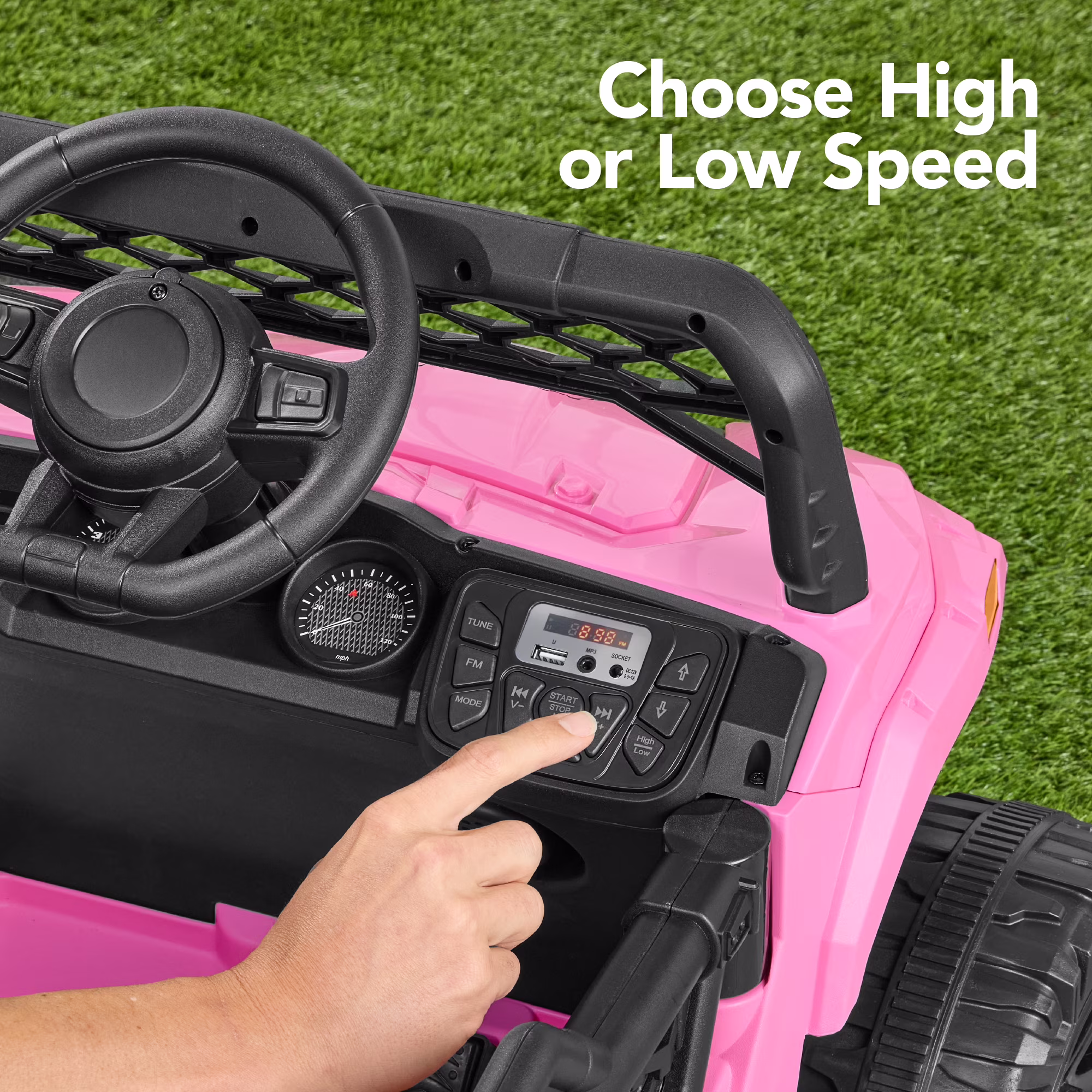 Best Choice Products Kids 12V Electric Ride-On UTV and Trailer w/ Parent Remote Control, LED Lights - Pink - Image 2