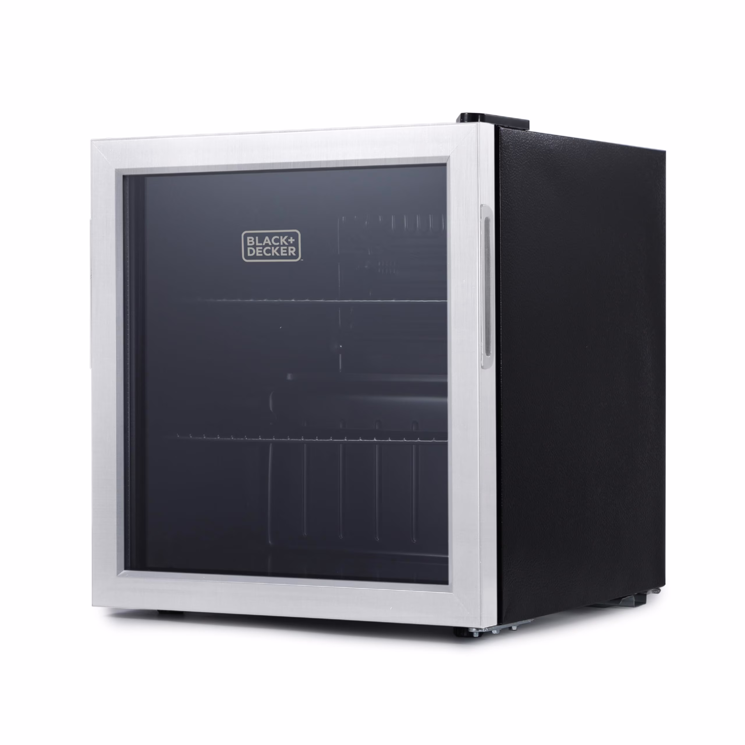 BLACK+DECKER 1.7 Cu. Ft. Beverage Cooler, Beverage Fridge With Double Pane Glass Door
