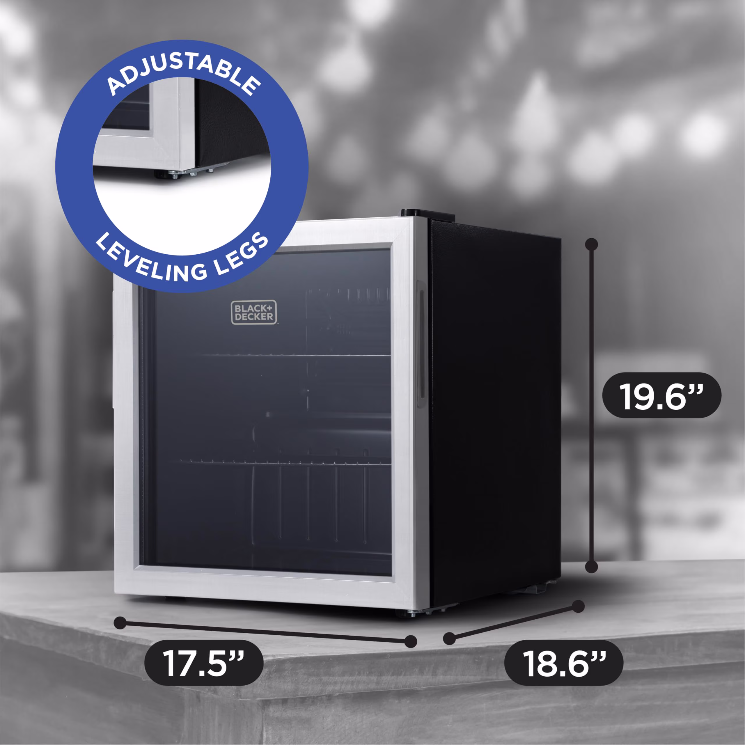 BLACK+DECKER 1.7 Cu. Ft. Beverage Cooler, Beverage Fridge With Double Pane Glass Door - Image 3