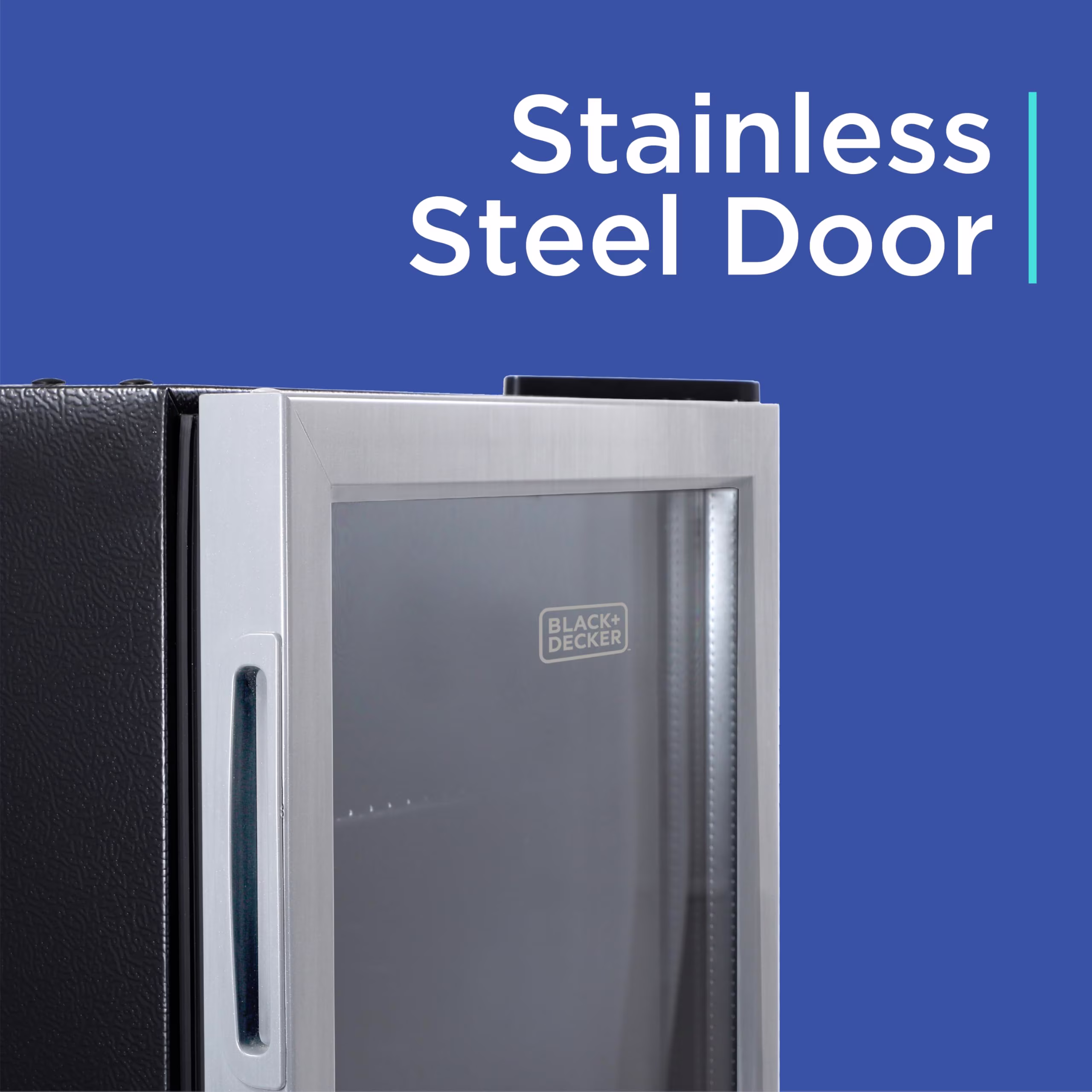 BLACK+DECKER 1.7 Cu. Ft. Beverage Cooler, Beverage Fridge With Double Pane Glass Door - Image 2