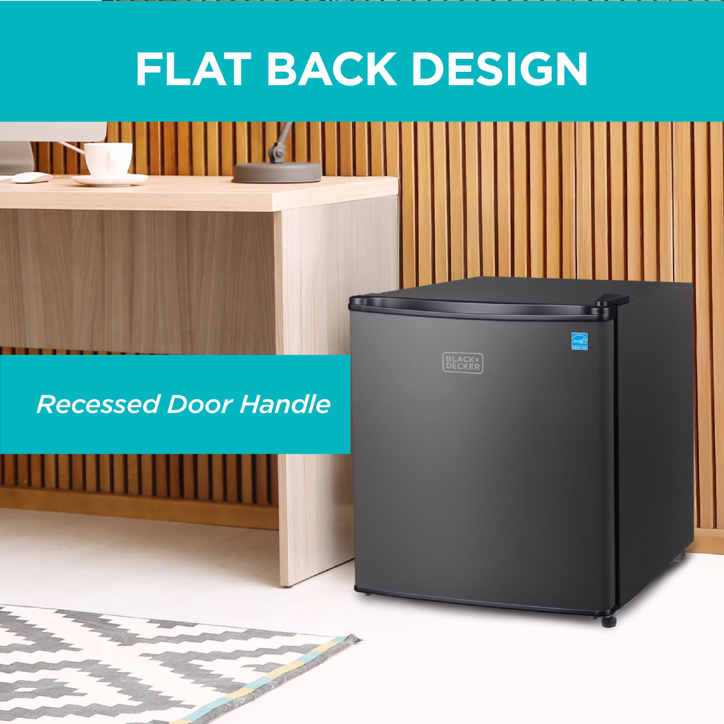 BLACK+DECKER BCRK17B Compact Refrigerator & Mini Fridge with Freezer, 1.7 cu. ft., Black - Image 3