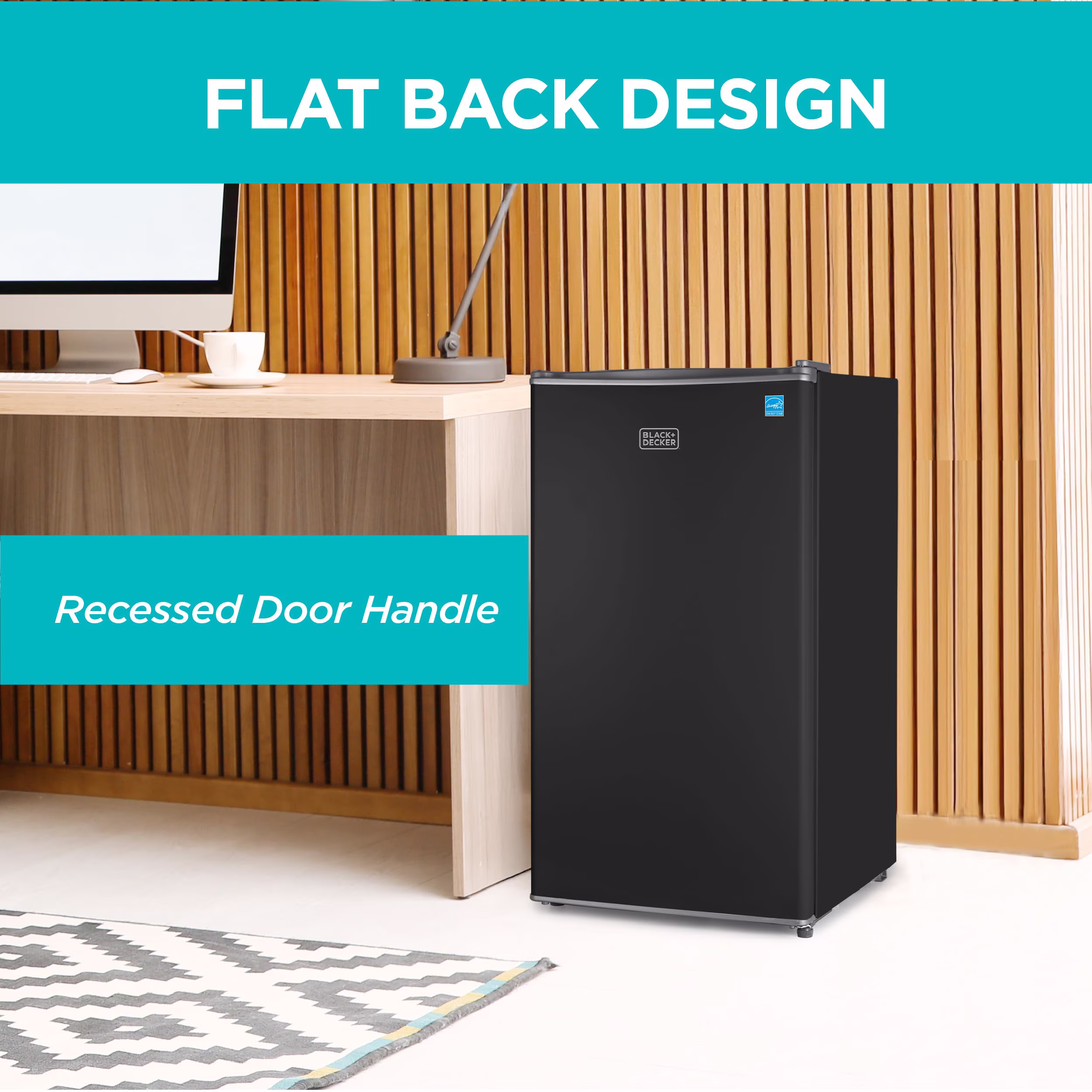 BLACK+DECKER BCRK32B Compact Refrigerator & Mini Fridge with Freezer, 3.2 cu. ft., Black - Image 4