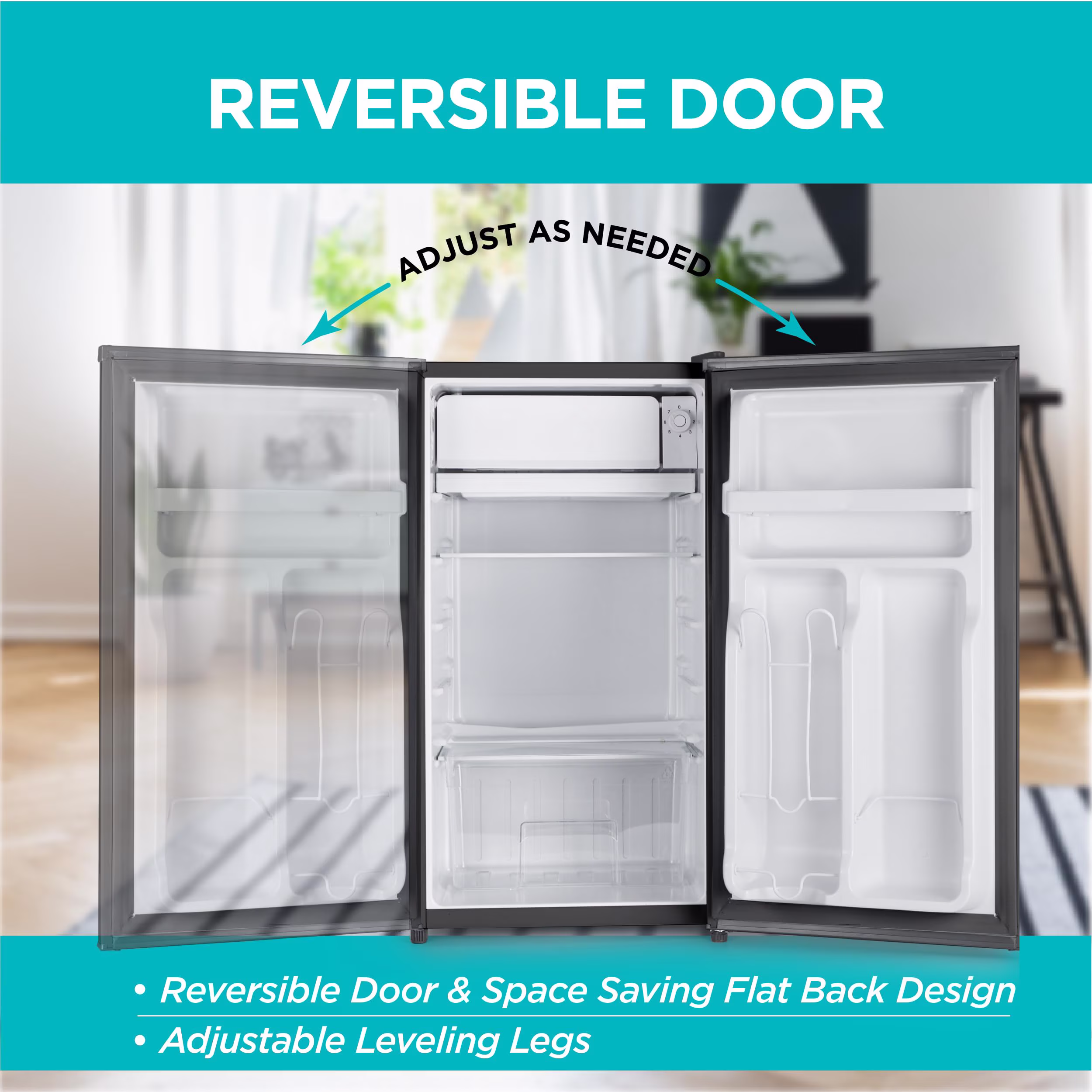 BLACK+DECKER BCRK32B Compact Refrigerator & Mini Fridge with Freezer, 3.2 cu. ft., Black - Image 3