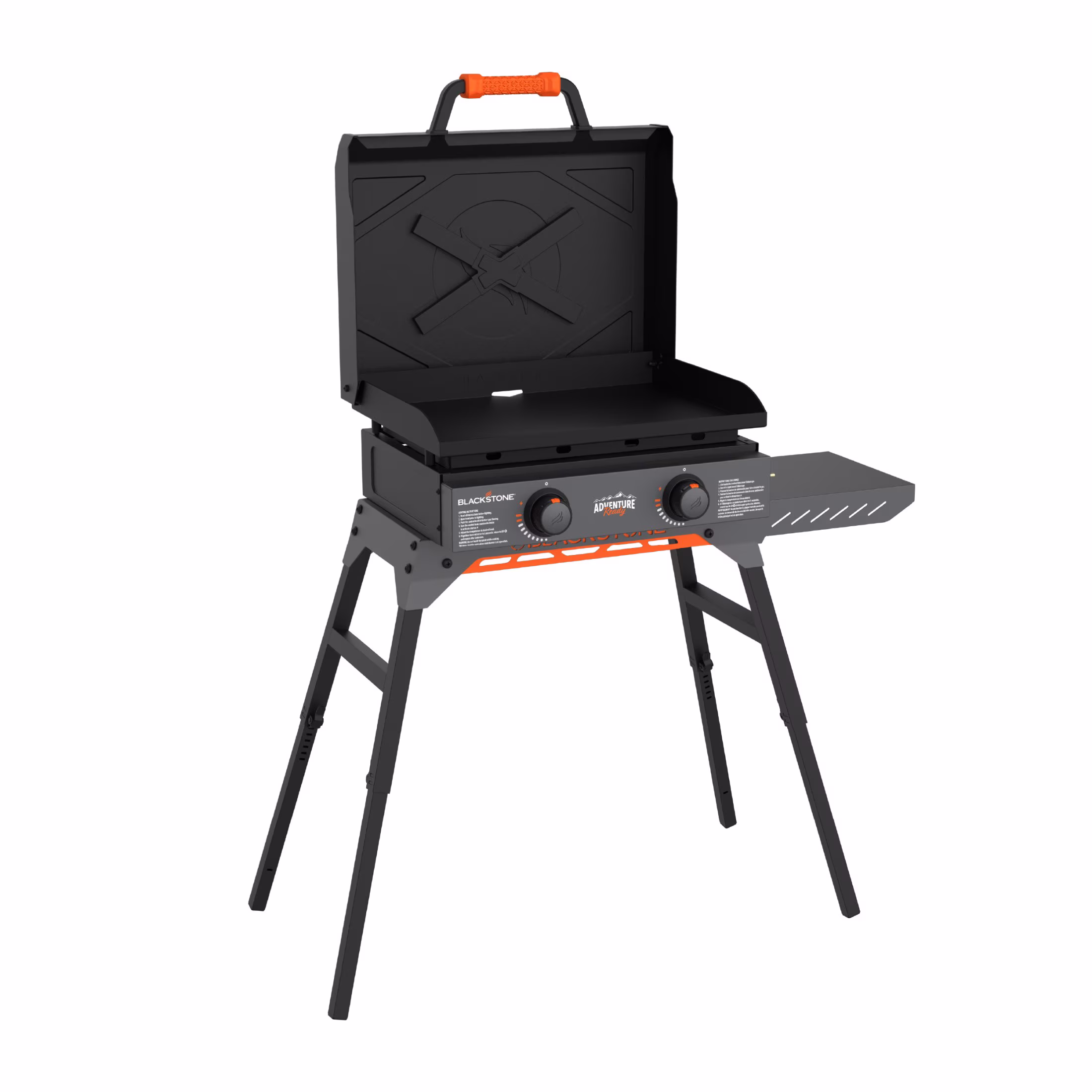 Blackstone Adventure Ready Outdoor Griddle, 22 Inch 2-Burner Flat Top Grill with Hood and Stand, Gray