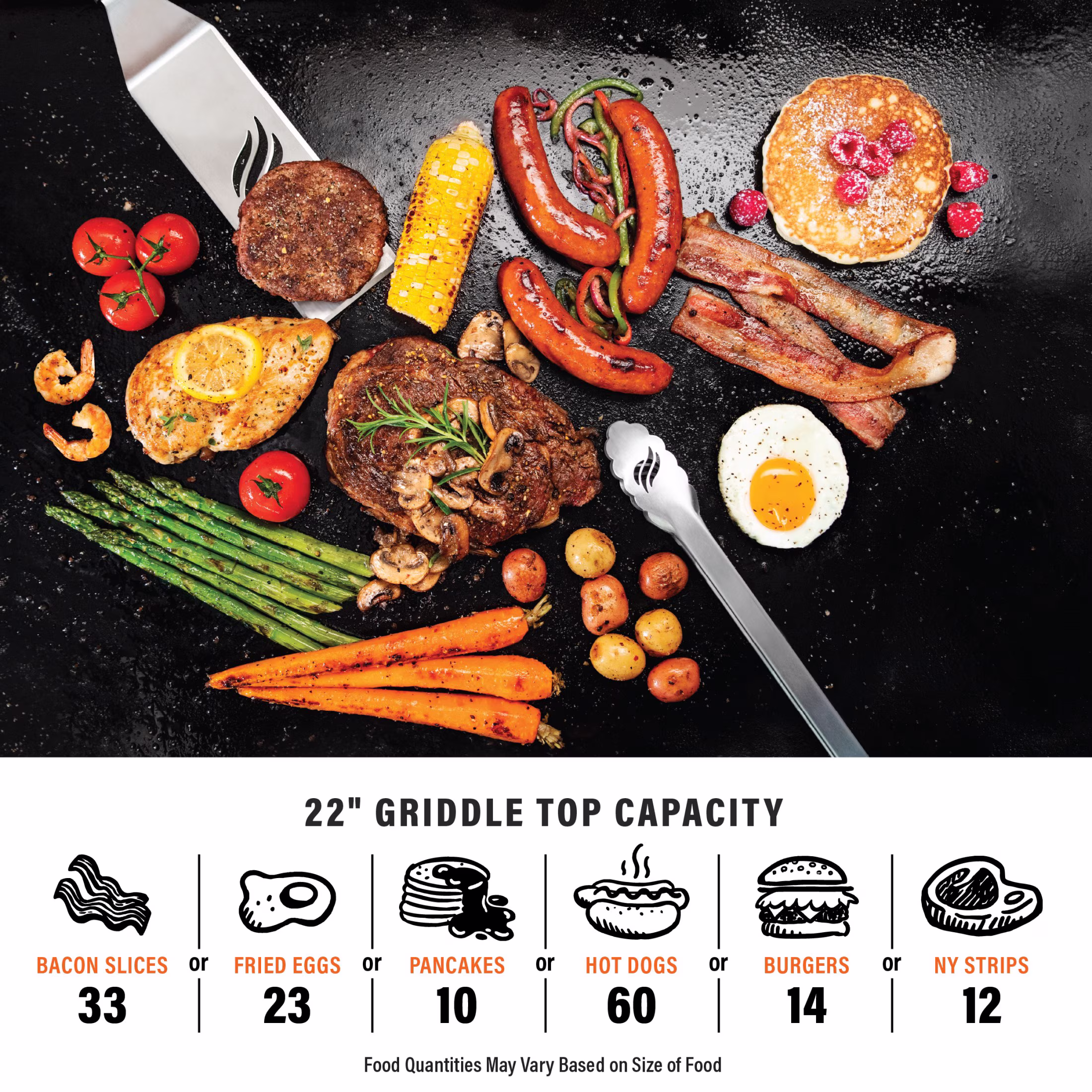Blackstone Adventure Ready Outdoor Griddle, 22 Inch 2-Burner Flat Top Grill with Hood and Stand, Gray - Image 5