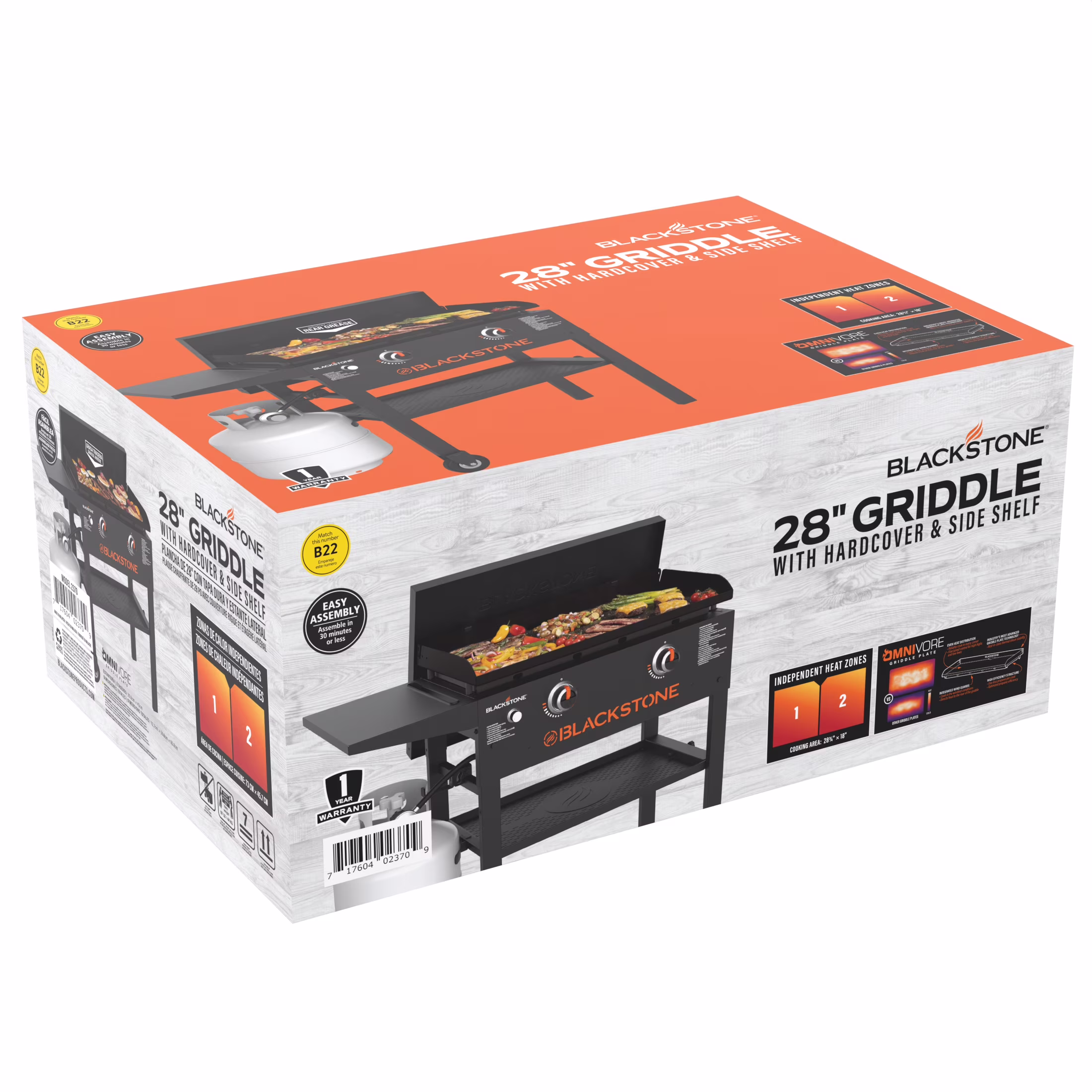 Blackstone Original Outdoor Griddle, 28 inch 2-Burner Flat Top Grill with Hard Cover, Black - Image 3