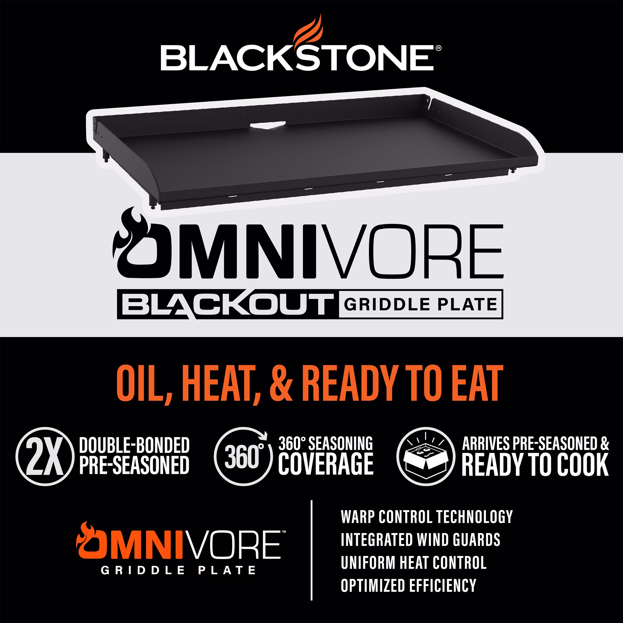 Blackstone OTG 22" Tabletop Griddle with Hard Cover, Dual Heating Zones & Piezo Ignition - Image 4