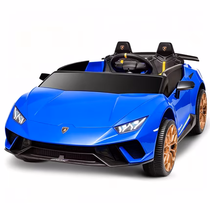 Blitzshark 2 Seater Kids Ride-On Car, Lamborghini Style, 24V Electric 4WD, Remote Controlled, Blue