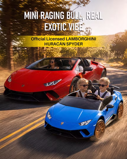 Blitzshark 2 Seater Kids Ride-On Car, Lamborghini Style, 24V Electric 4WD, Remote Controlled, Blue - Image 3