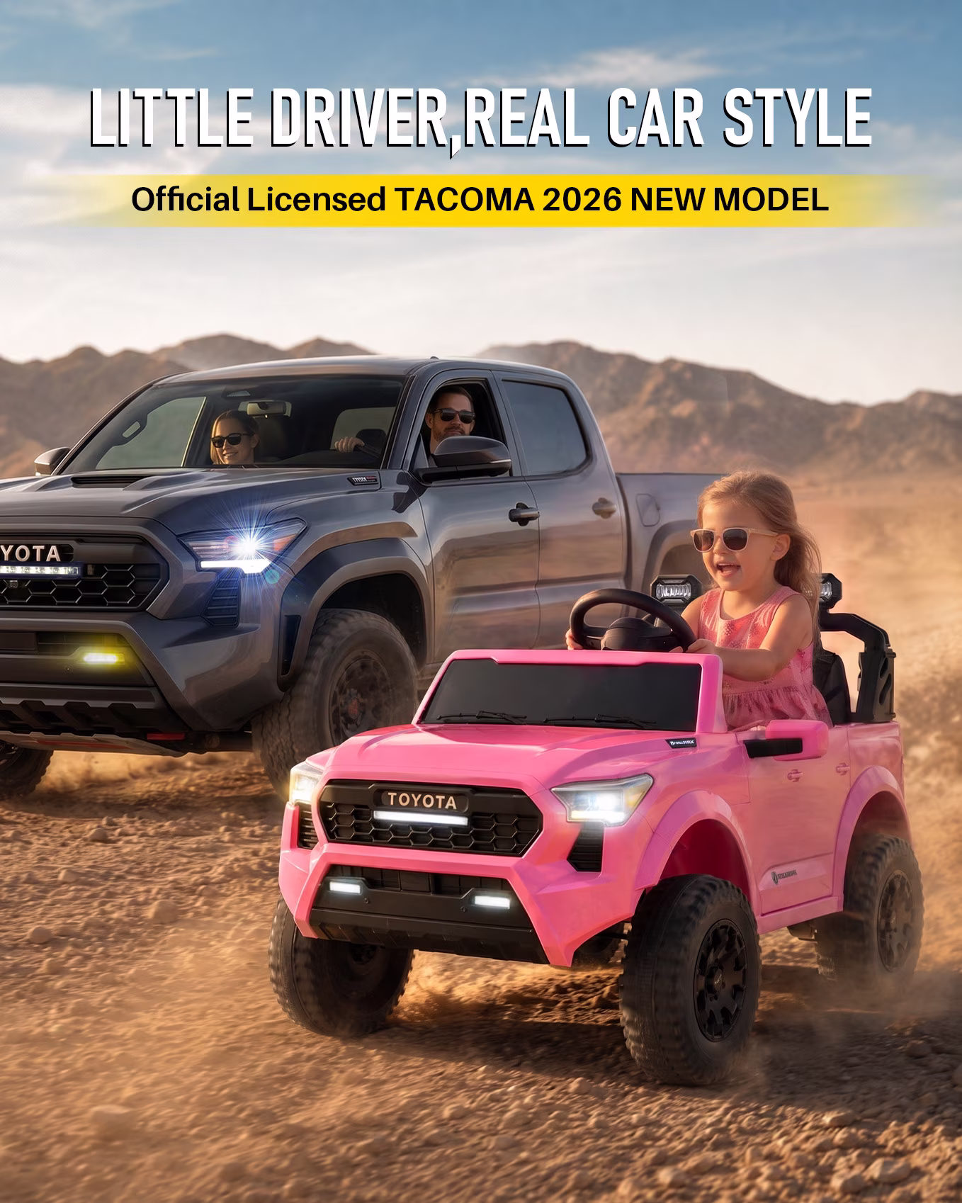 Blitzshark 2026 NEW 24V Licensed Tacoma Kids Car, 2 Seater Ride On for Kids - Image 3