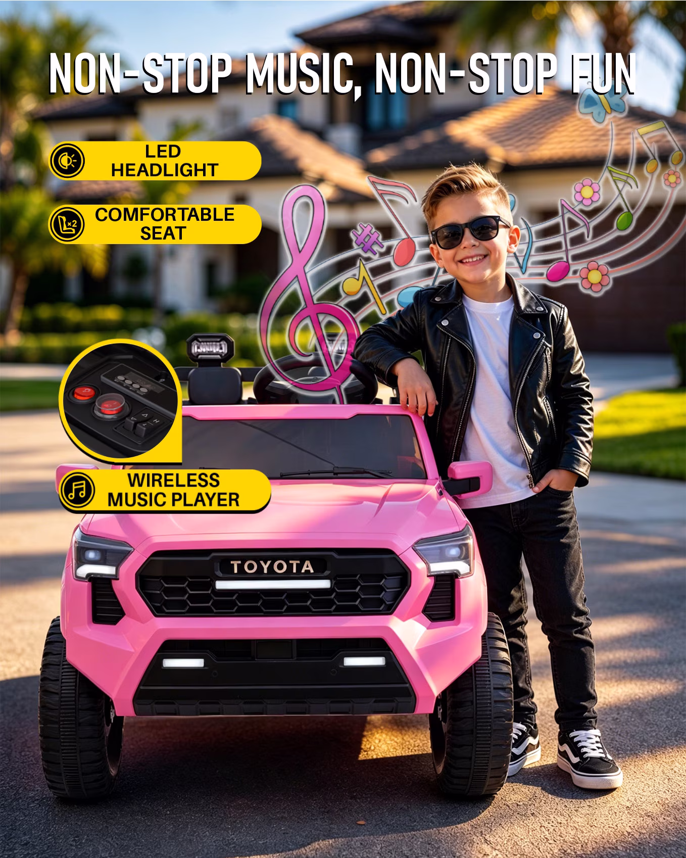 Blitzshark 2026 NEW 24V Licensed Tacoma Kids Car, 2 Seater Ride On for Kids - Image 2