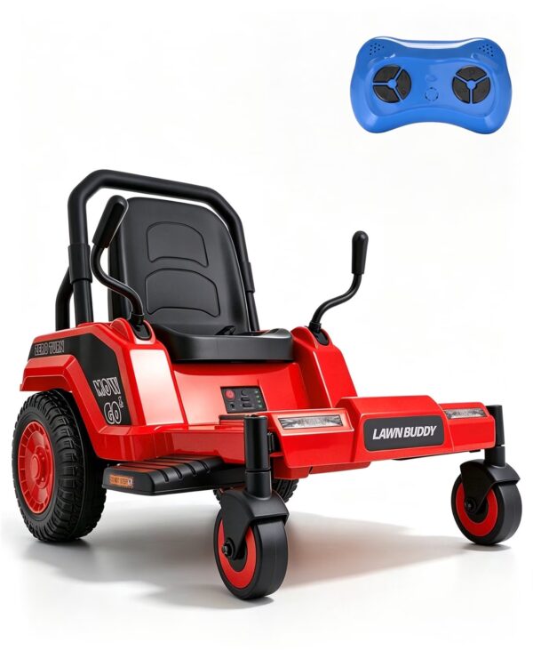 Blitzshark 24V Kids Zero Turn Mower Ride on,Soft Start & Smooth Stop,Red