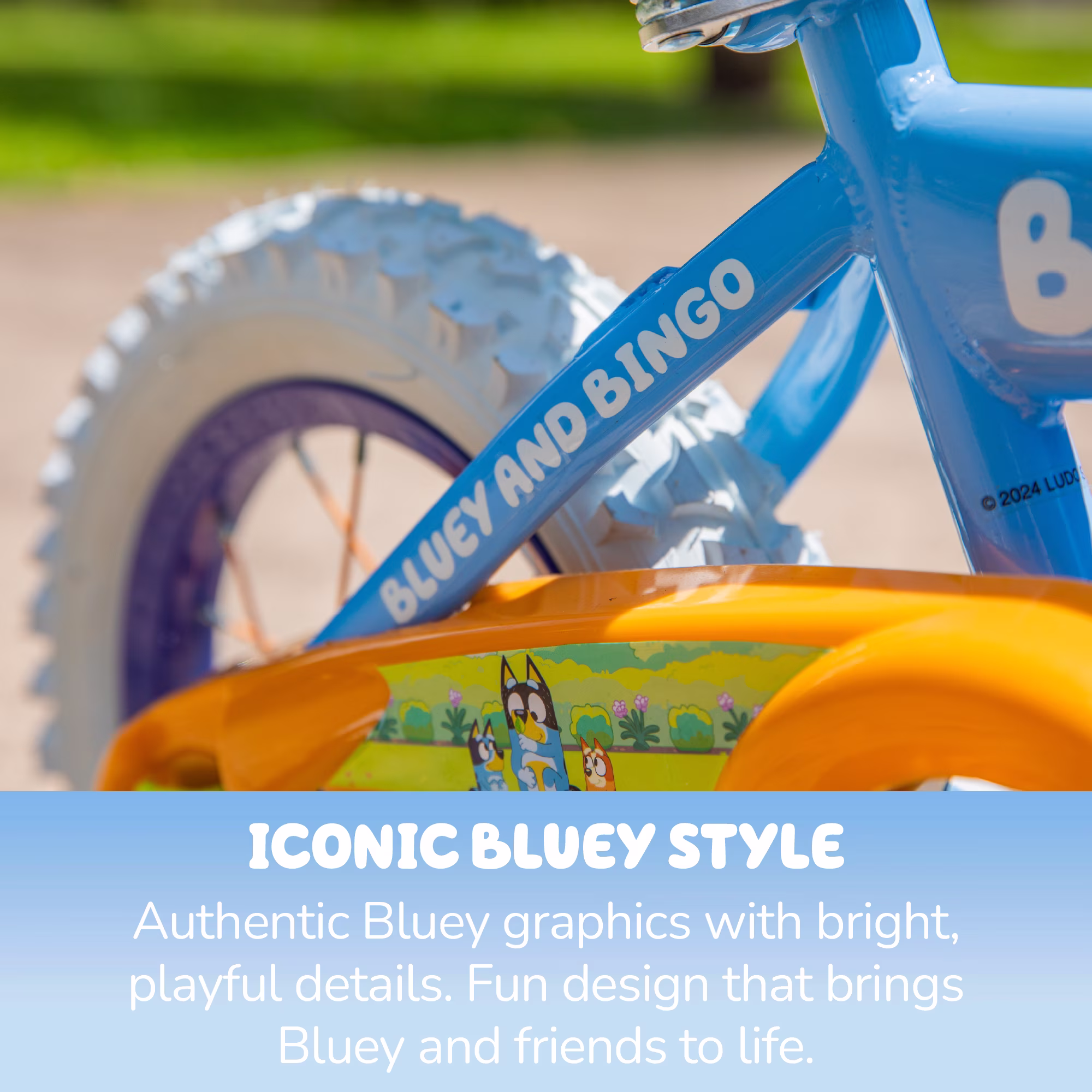 Bluey 12-inch Girls Bike with Training Wheels by Dynacraft, Coaster Brake, Steel Frame, Ages 3–5, 1-Count - Image 2