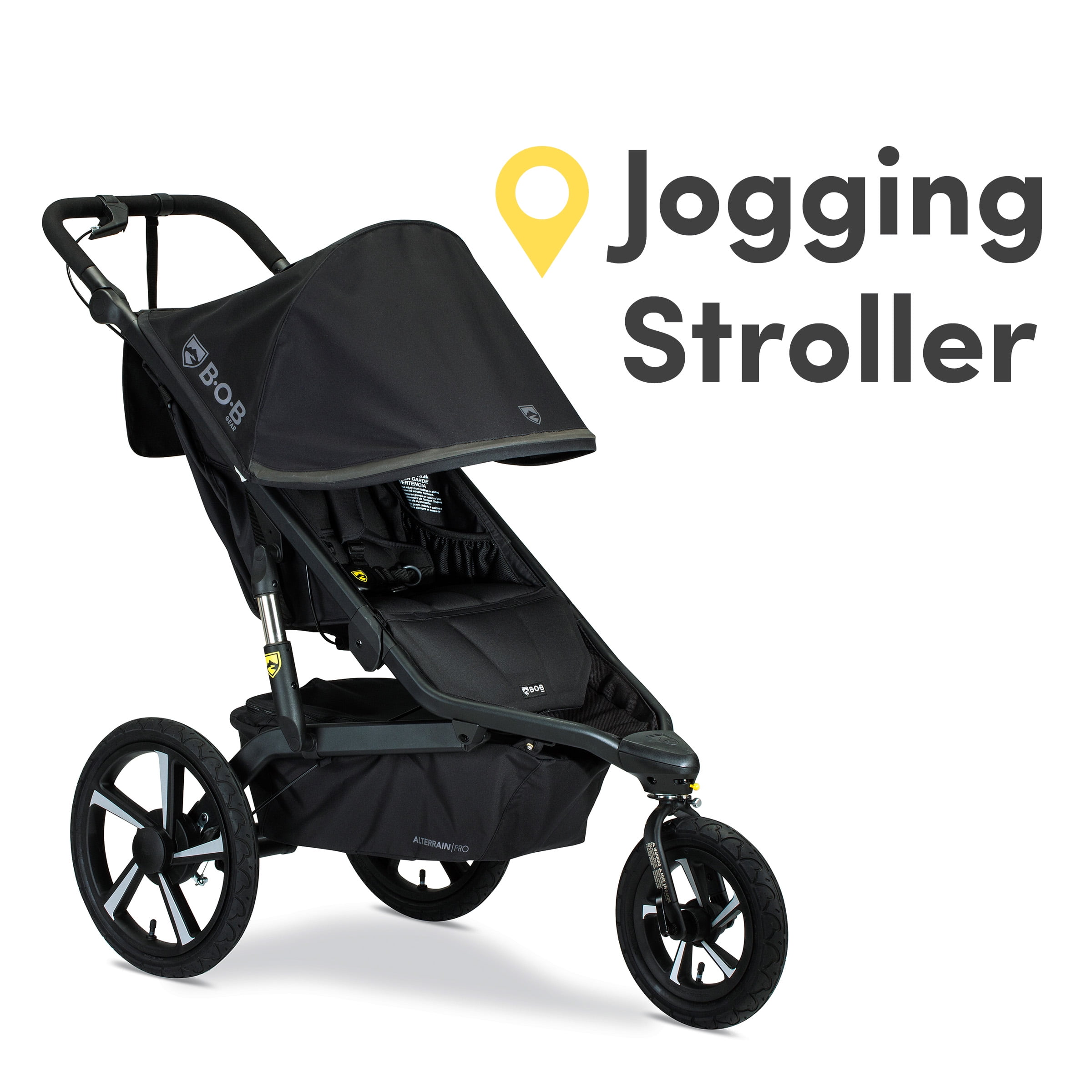 BOB Gear Alterrain Pro Jogging Stroller, All-Weather, SmoothShox Suspension, Black - Image 4