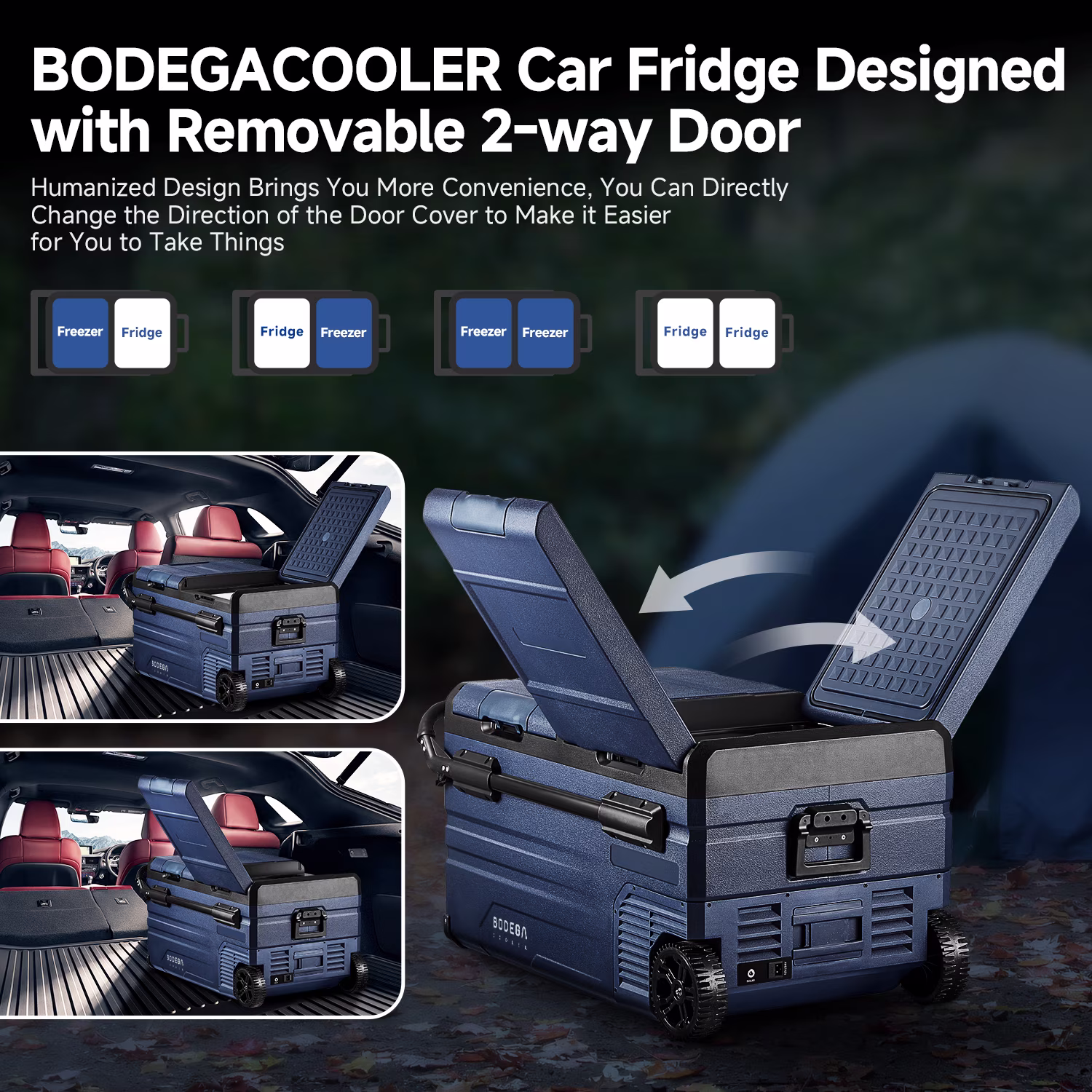 BODEGA 12 Volt Car Refrigerator Dual Zone, Electric Cooler Portable Freezer Fridge APP Control, 80 Quart(75L) Compressor Fridge 12V/24VDC 110~240V AC, for Truck Van SUV Boat Travel Camping Trip - Image 5