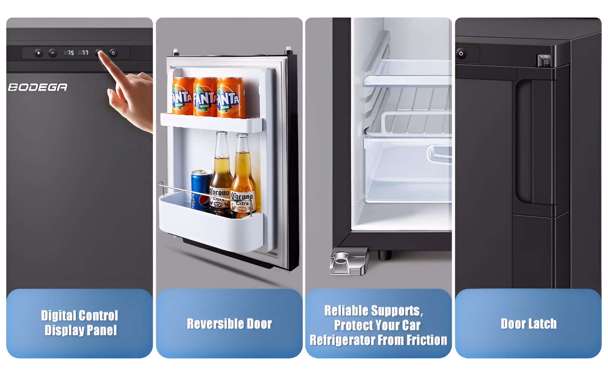 BODEGA Camper Fridge RV Refrigerator Electric Car Cooler - 12 Volt Freezer Compressor for Refrigerated Rruits and Vegetables - 45L - Image 4