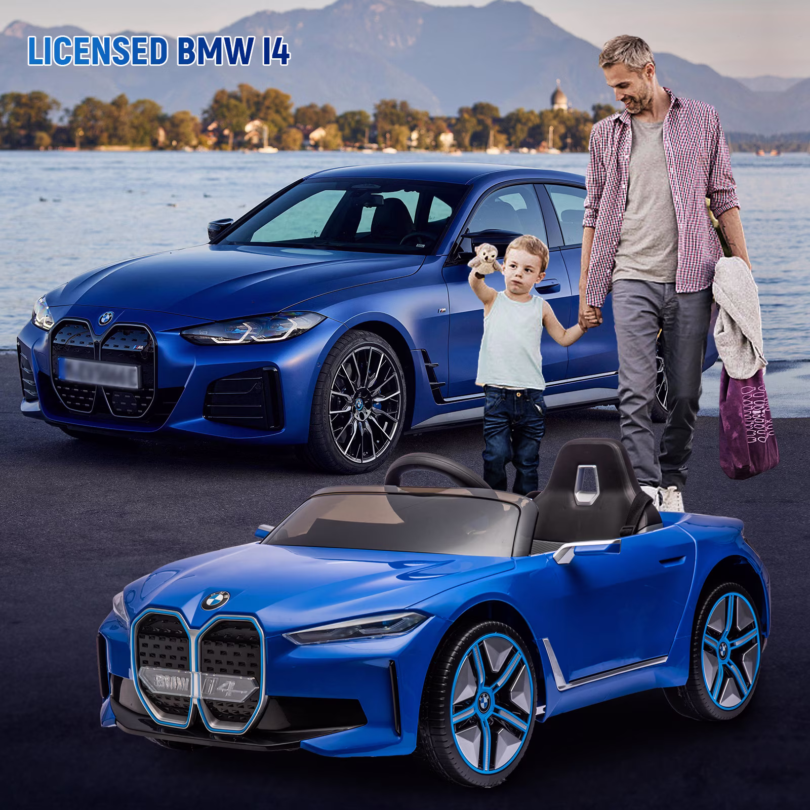 Bopilon BMW Electric Car for Toddlers 1-3, 12V Kids Ride on Car with Remote Control, 3 Speeds, Bluetooth, Music, LED Light (Blue) - Image 3