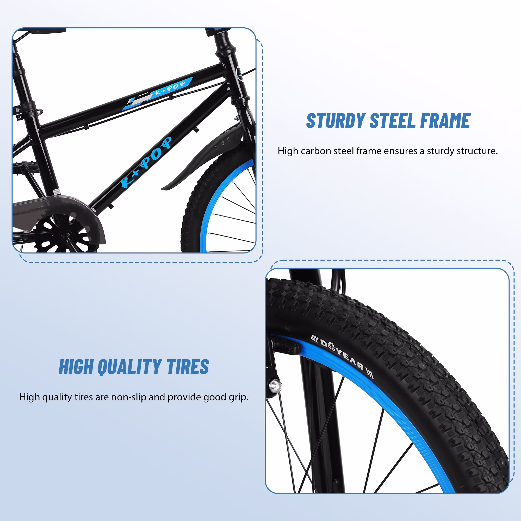 Bstjewey 20 Inch BMX Kids Bike, Adjustable Seat, Dual Brakes, Ages 7 - Image 4