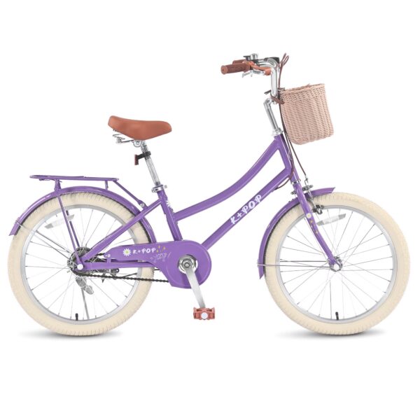 Bstjewey 20 Inch Girls Bike with Basket, Dual Brakes, Adjustable Seat, Ages 7