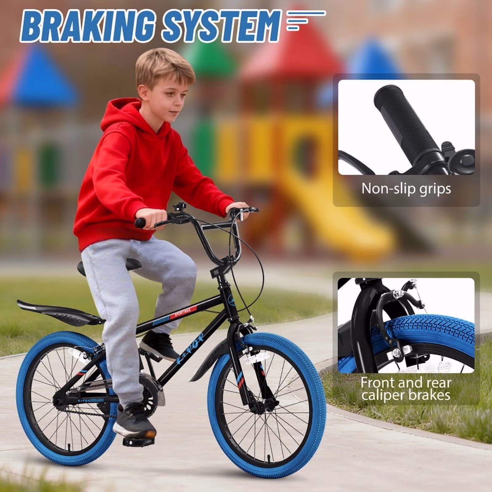 Bstjewey 20 inch Kids BMX Style Bike,Child for 7-12 Years,gifts,Blue - Image 2