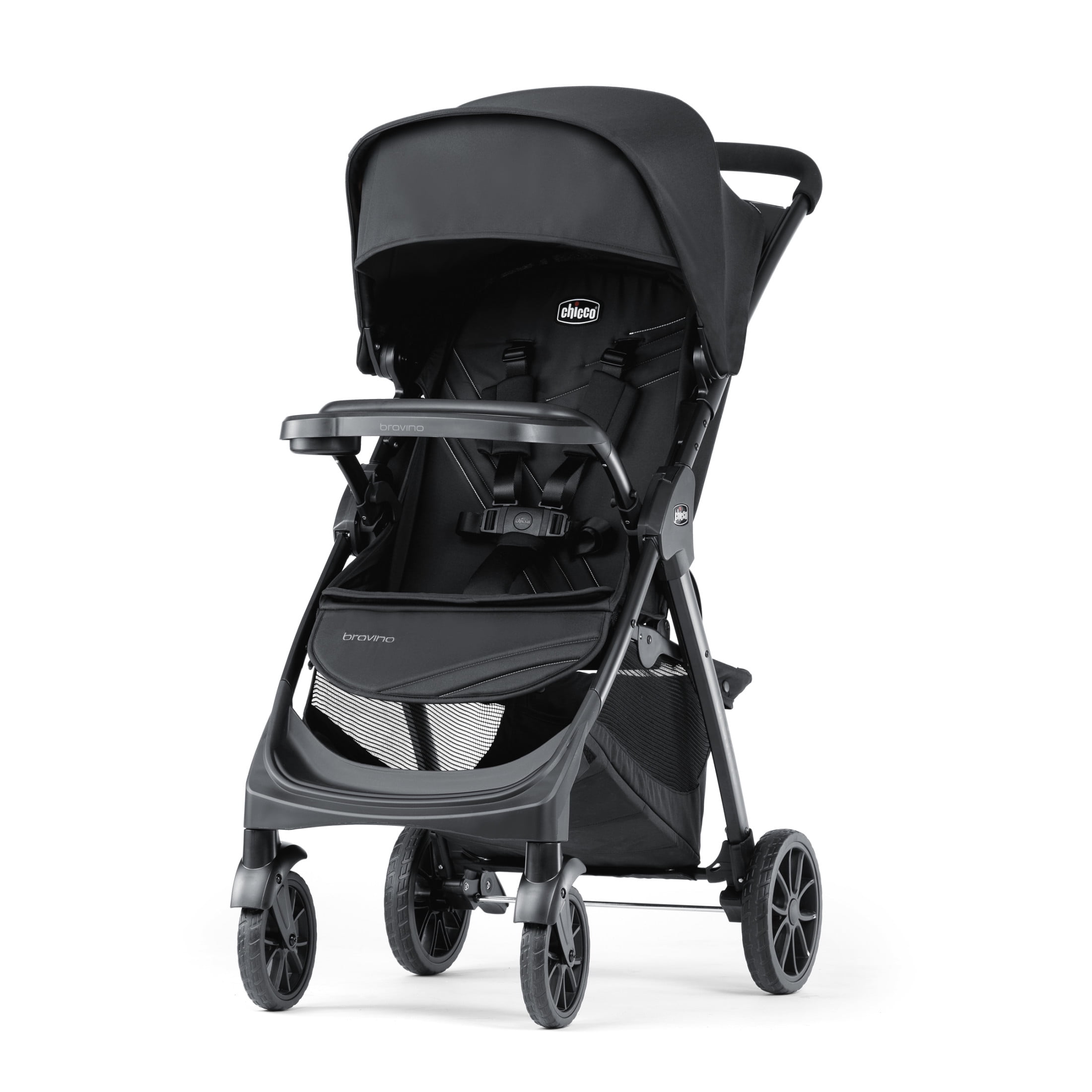 Chicco Bravino™ Lightweight Stroller, One-Hand Quick Fold, 3-Position Recline, Accepts Chicco Infant Car Seats - Ravine (Black)