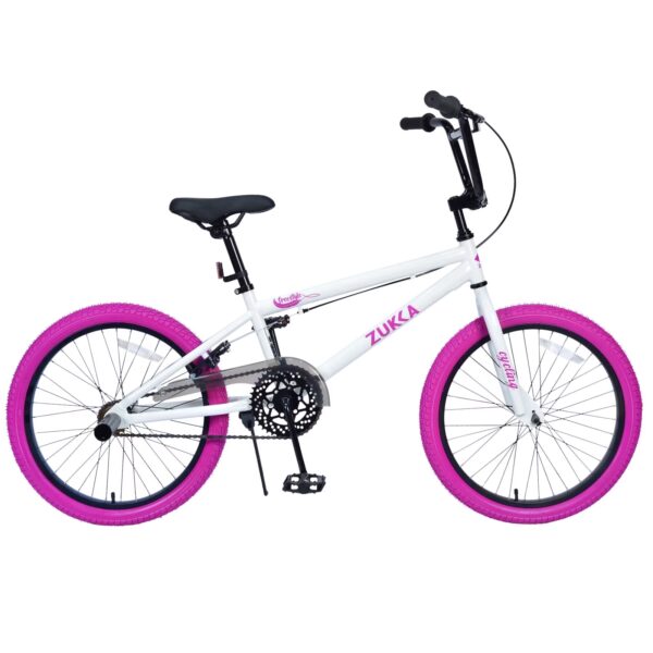 Cirayno 20" Freestyle BMX Bike Single Speed Steel Frame Kids Bike Stylish Children Bicycle for Boys Girls Age 7-10 Years, White