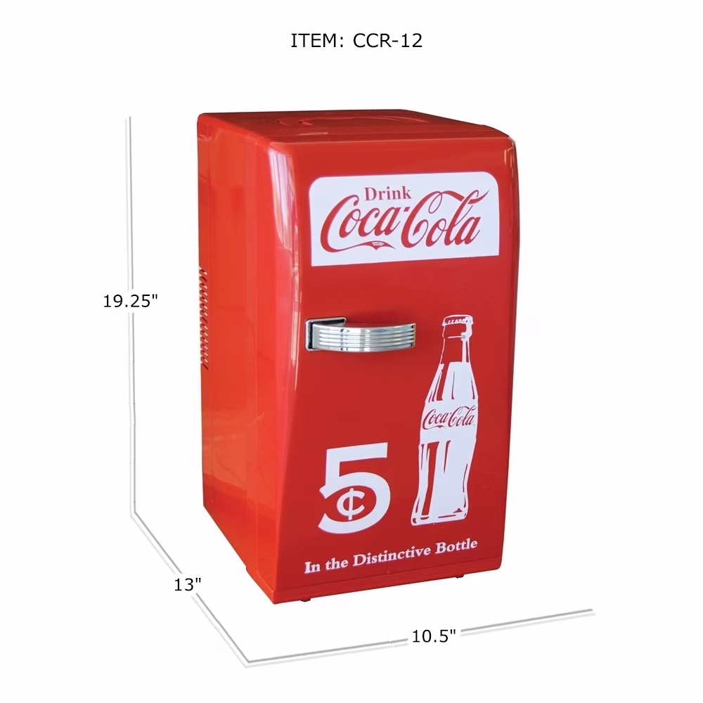 Coca-Cola 18 Can Retro Mini Fridge 12V DC 110V AC Cooler 22L (23 qt) - Image 4
