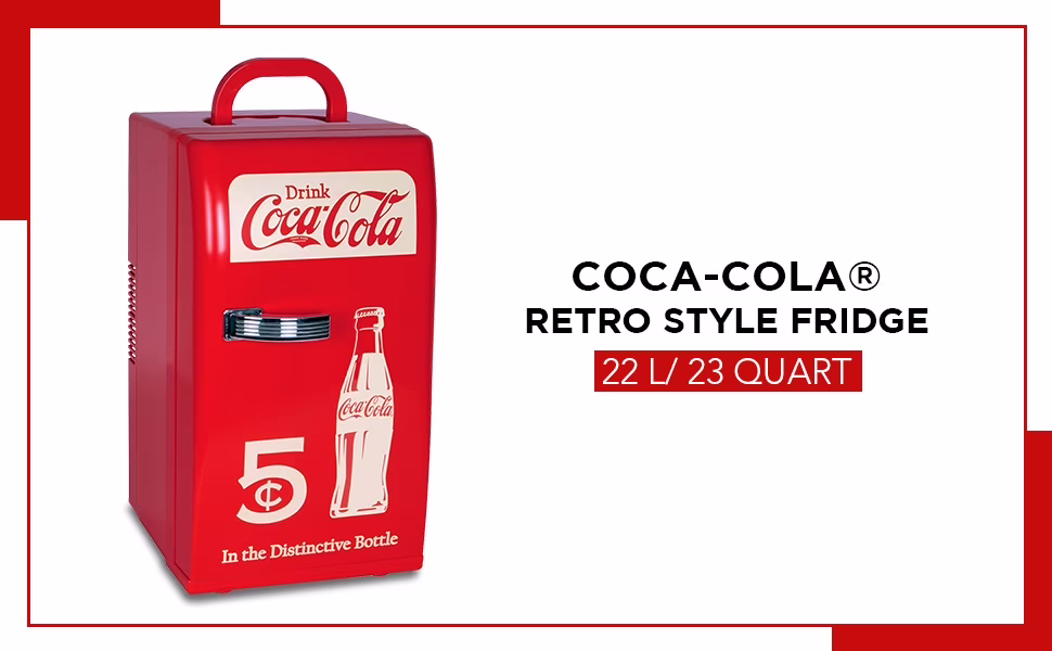 Coca-Cola 18 Can Retro Mini Fridge 12V DC 110V AC Cooler 22L (23 qt) - Image 3