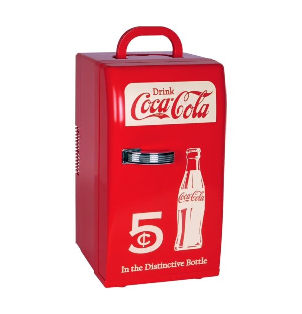 Coca-Cola 18 Can Retro Mini Fridge 12V DC 110V AC Cooler 22L (23 qt)