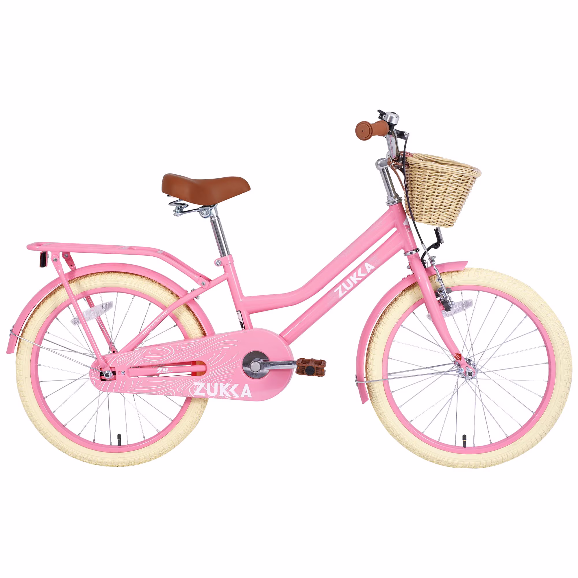 COCLUB 20 Inch Bicycle Kids Bike, Girls Bike with Basket, Single Speed Cruiser Bike, Chain Guard, Adjustable Seat, 20 Inch Bike for Boys and Girls Ages 7-10, Pink - Image 3