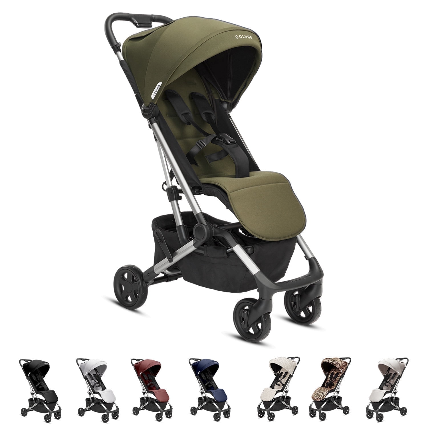 Colugo Compact Stroller - One Hand Fold Lightweight Stroller, Travel Stroller with Rain Cover, Backpack and Cup Holder, Olive