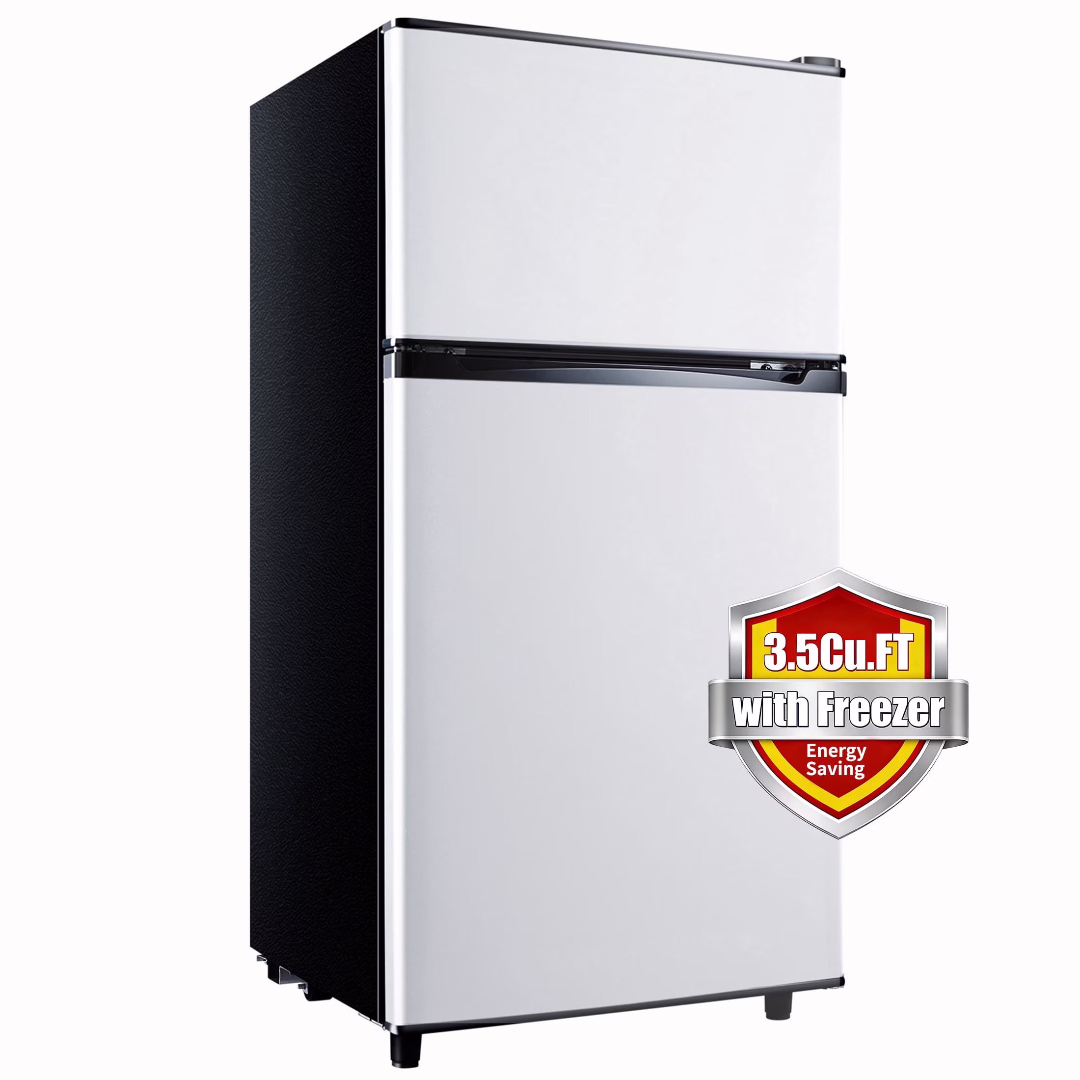Compact Mini Fridge with Freezer,3.5 Cu.Ft 2-Door Refrigerator,Ideal for Dorm,Office,Bedroom,7 Temp Settings,Adjustable Shelves,Silver