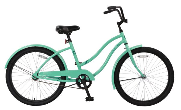 Concord Bikes Pacifica 24 in Cruiser Bicycle, Fits Riders 4 ft 6 in - 5 ft 6 in, Teen/Unisex, Sea Green
