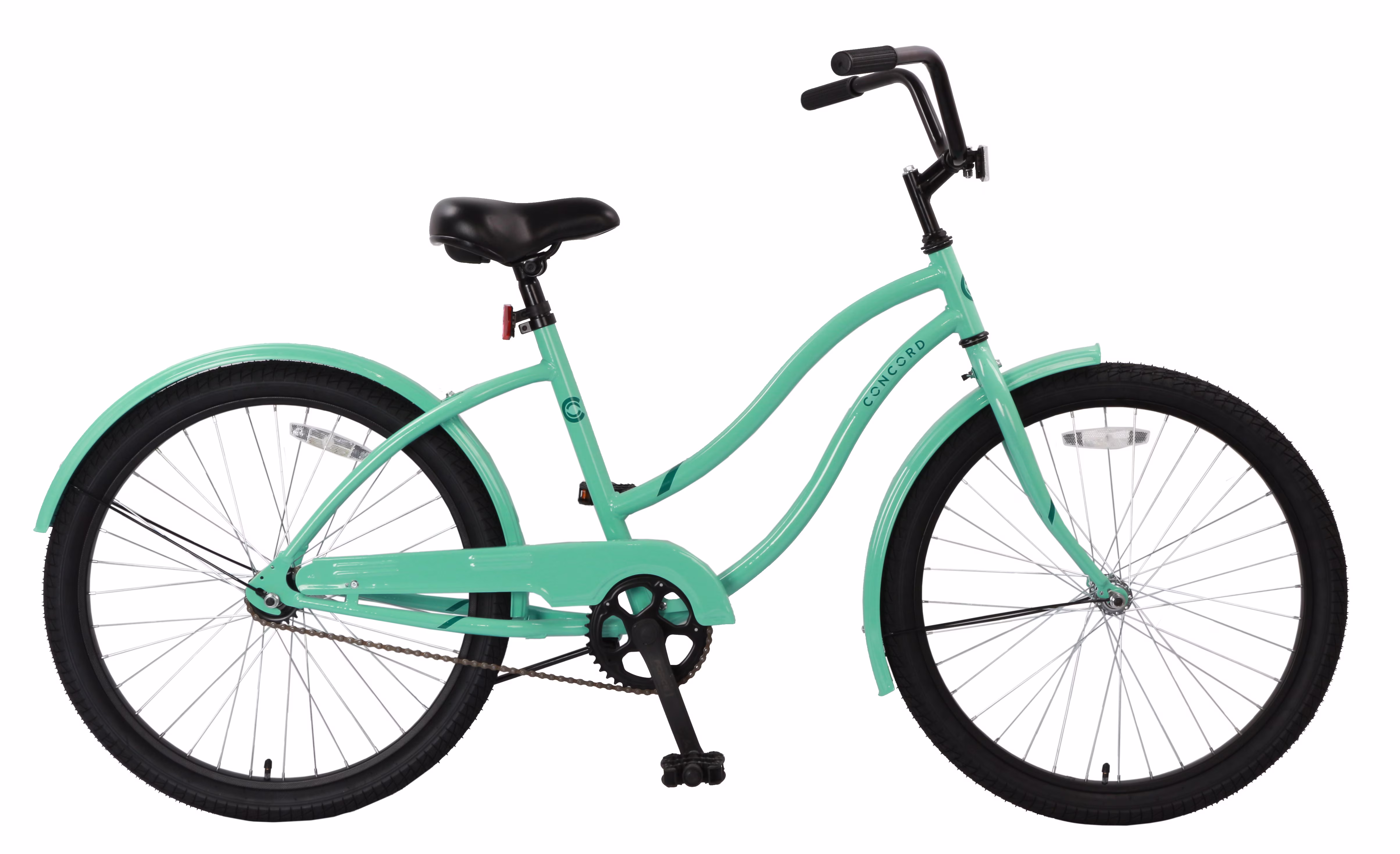Concord Bikes Pacifica 24 in Cruiser Bicycle, Fits Riders 4 ft 6 in - 5 ft 6 in, Teen/Unisex, Sea Green