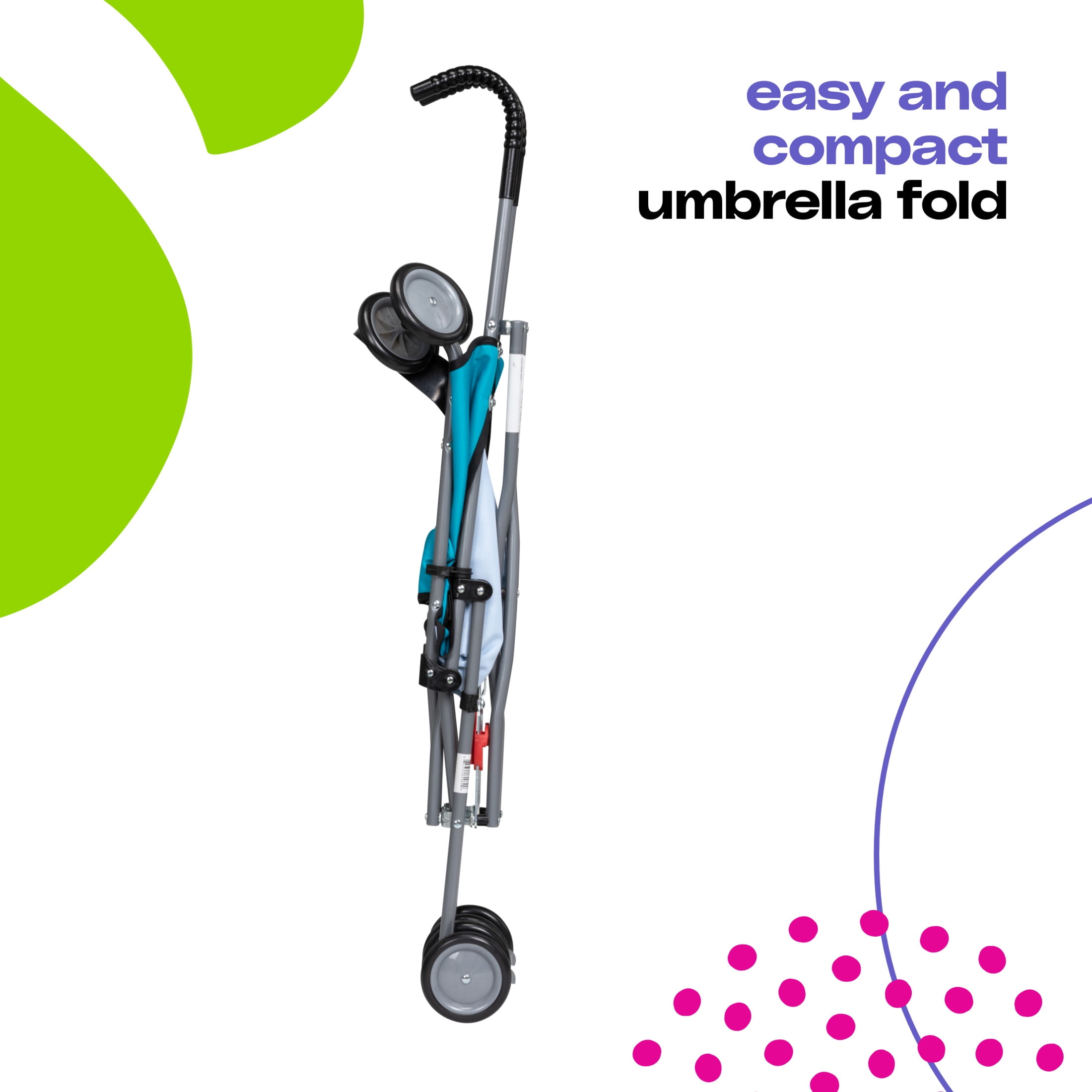Cosco Kids Comfort Height Umbrella Stroller, Freshwater Turquoise, Toddler, Unisex - Image 3