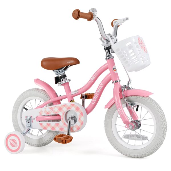 Costway 12" Kid’s Bike for 3-4 Years Old Children Bicycle with Front Handbrake Red