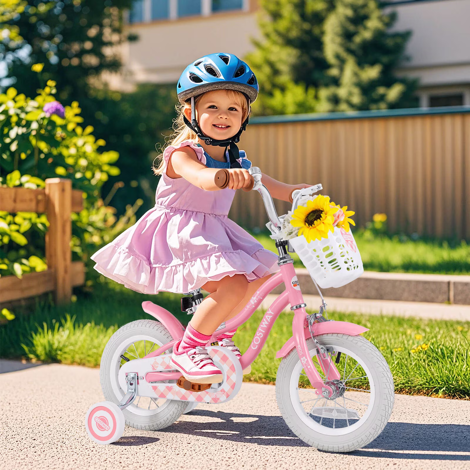 Costway 12" Kid’s Bike for 3-4 Years Old Children Bicycle with Front Handbrake Red - Image 5
