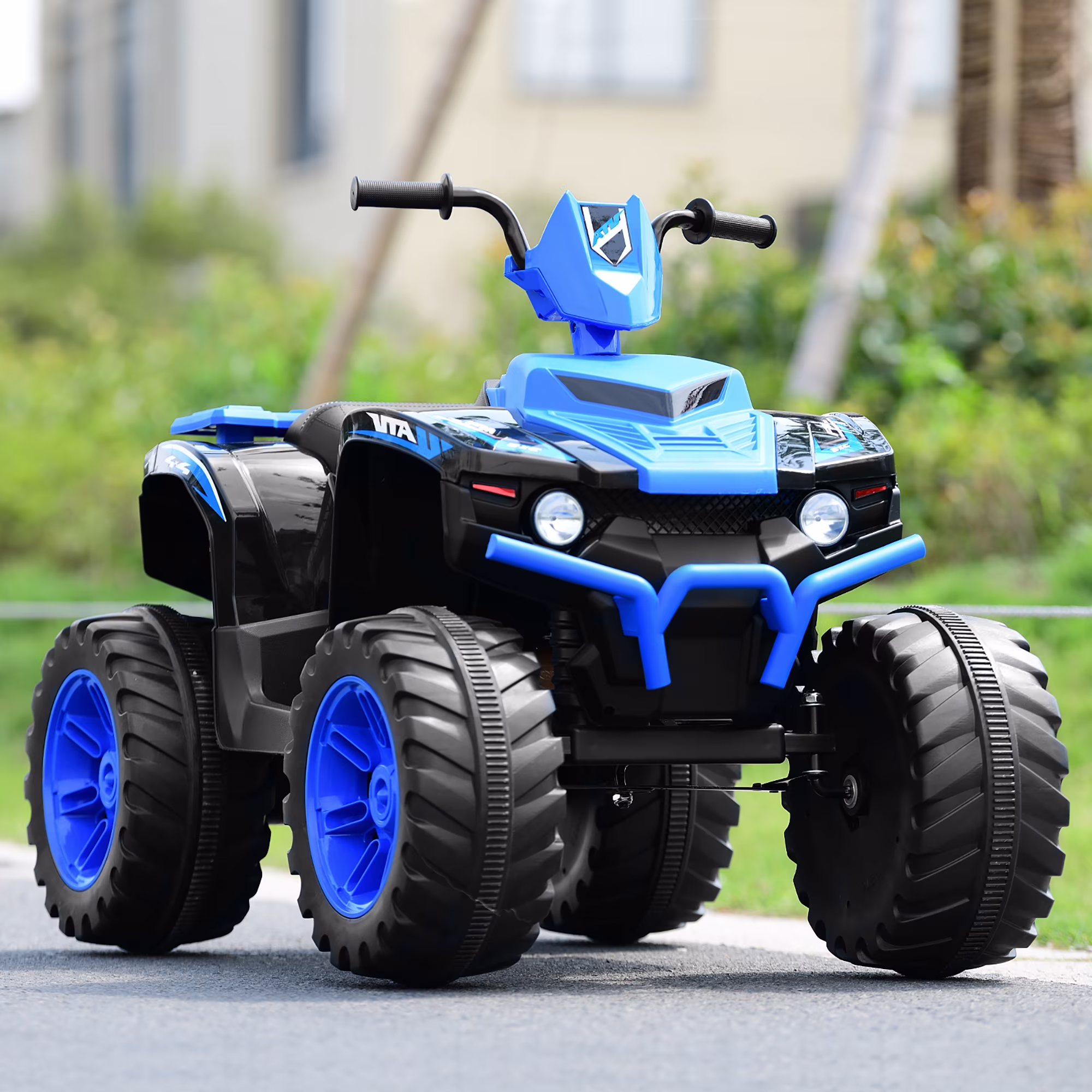 Costway 12V Kids 4-Wheeler ATV Quad Ride On Car w/ LED Lights Music USB Navy - Image 5