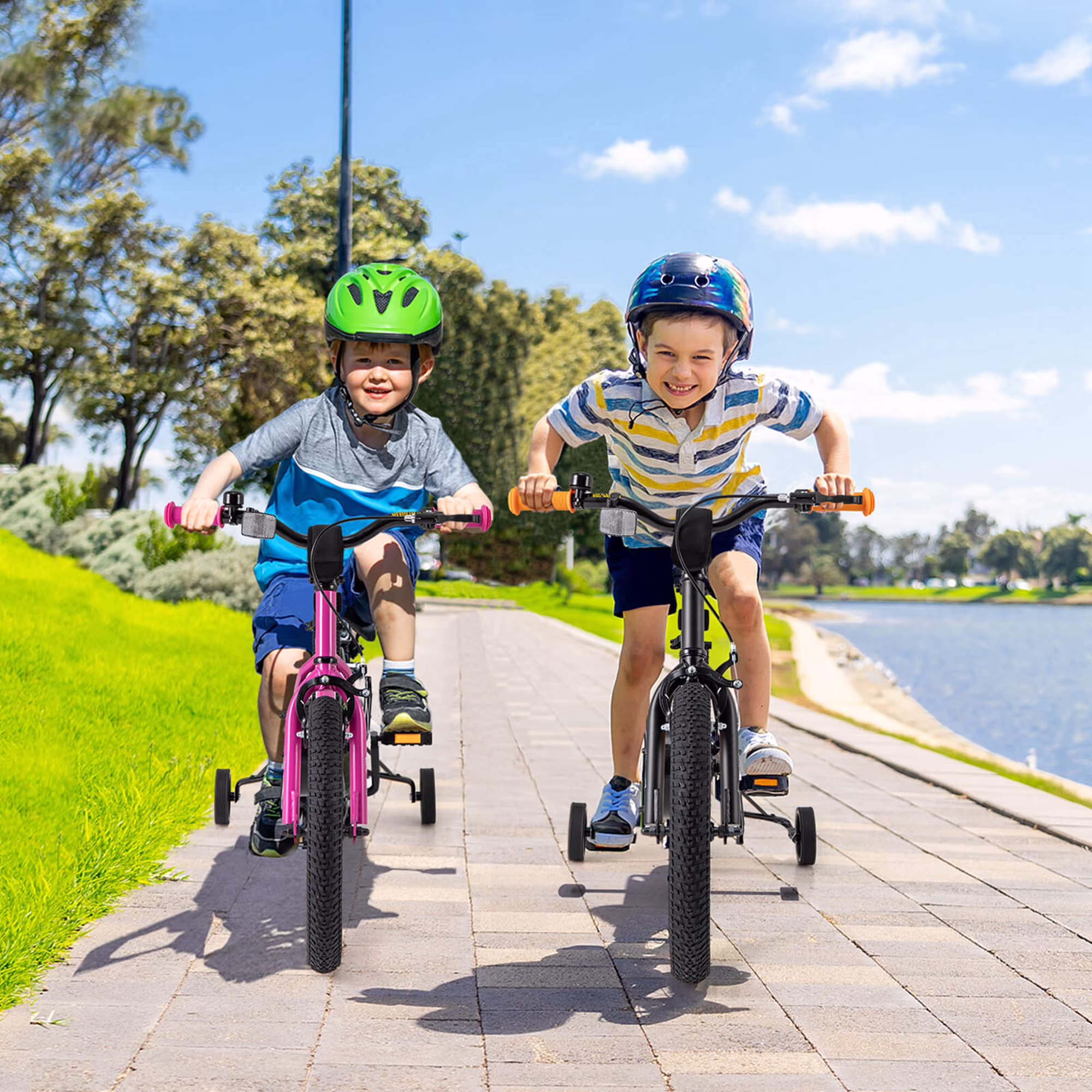 Costway 16-Inch Kid’s Bike for 4-7 Years Old with Adjustable Saddle & Anti-slip Handlebar Black - Image 2