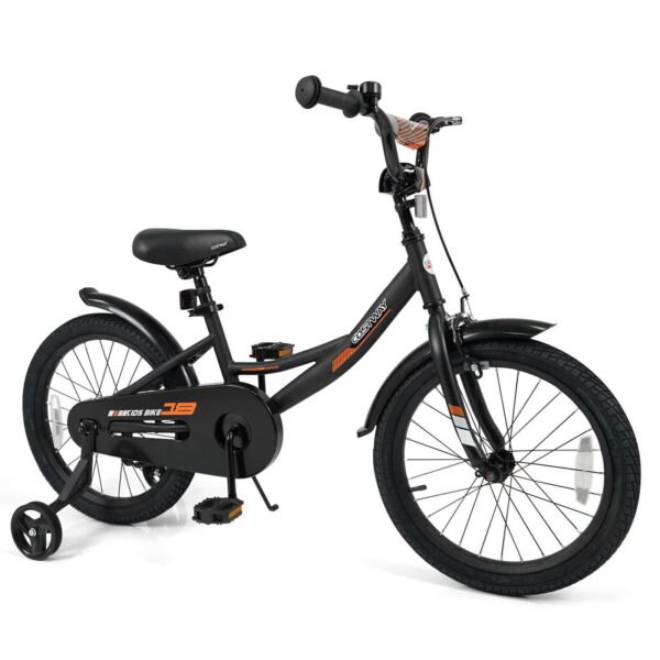 Costway 18 Inch Kids Bike with Training Wheels Dual Brakes Adjustable Seat Handlebar Height