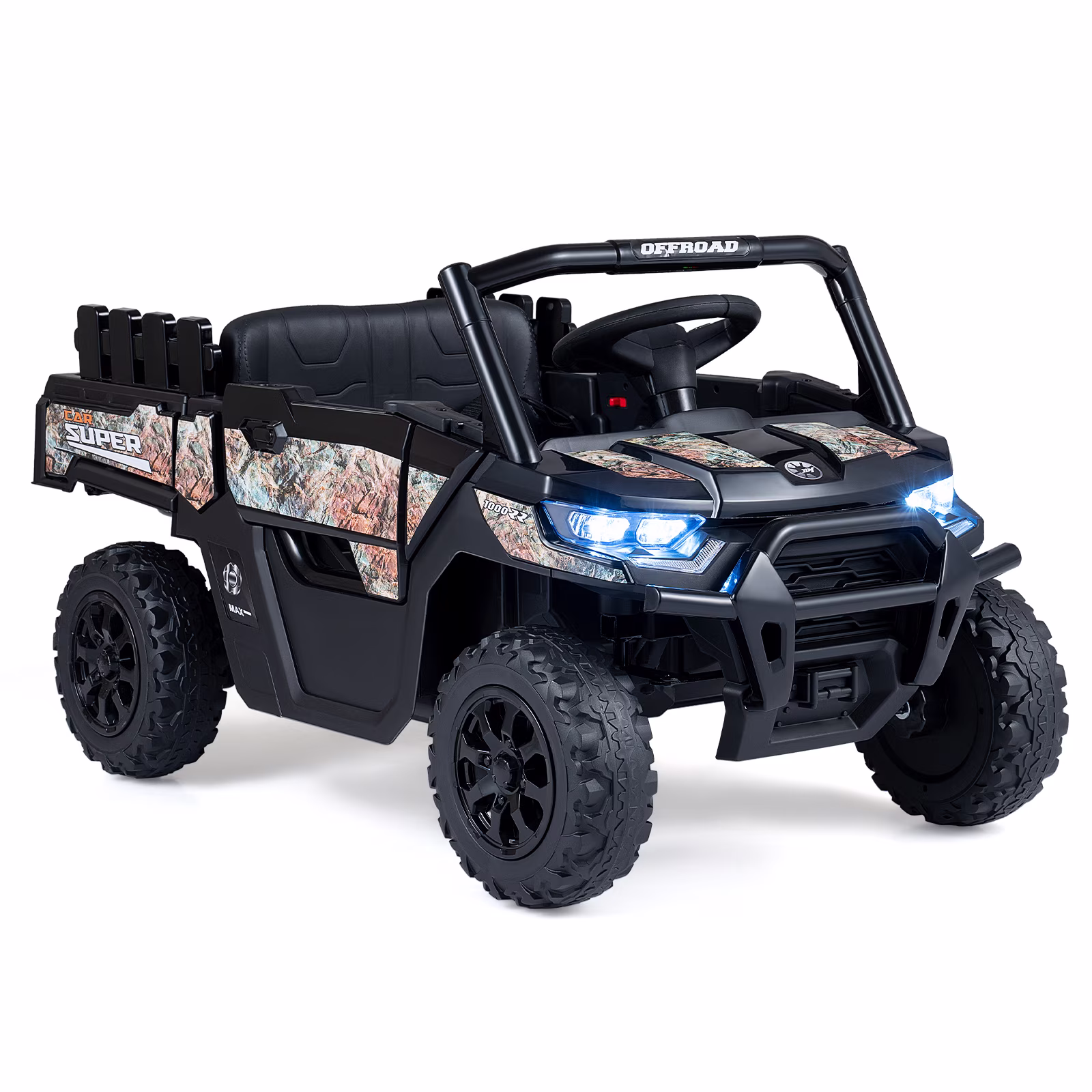 Costway 24V Ride On Car with Remote Control, 2 x 100W Motors, 2-Wheel Absorbers Black - Image 4