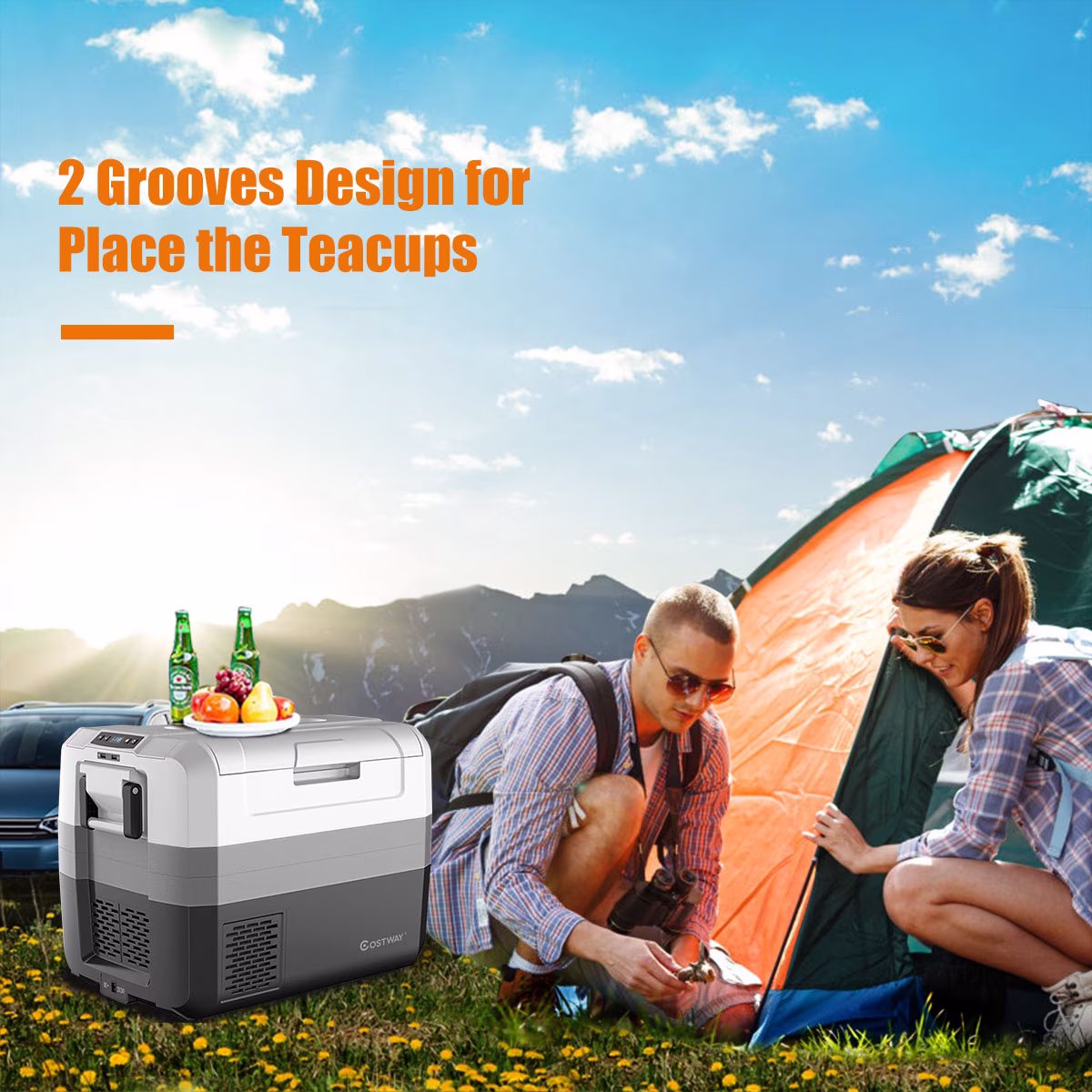 Costway 58 Quart Portable Electric Car Cooler Refrigerator Compressor Freezer for RVs Camping - Image 5