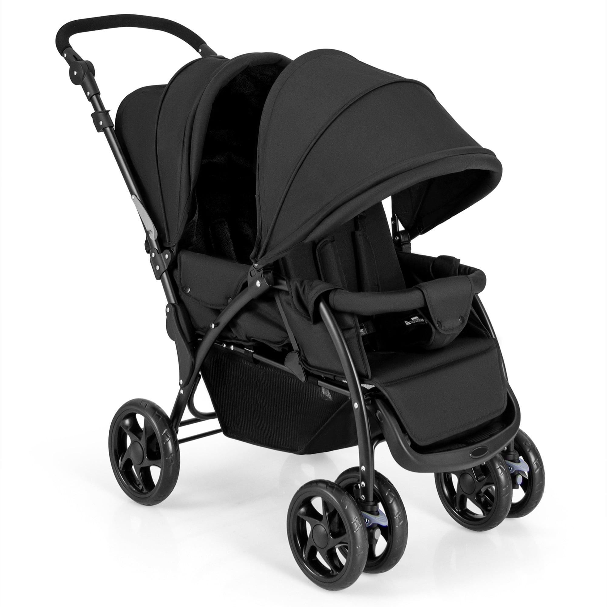 Costway Double Stroller Foldable Baby Twin Lightweight Travel Stroller Infant Pushchair Black