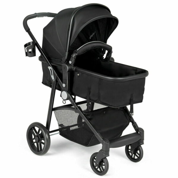 Costway Foldable Baby Stroller 2 in 1 Newborn Infant Travel Buggy Pushchair 22 lbs Black