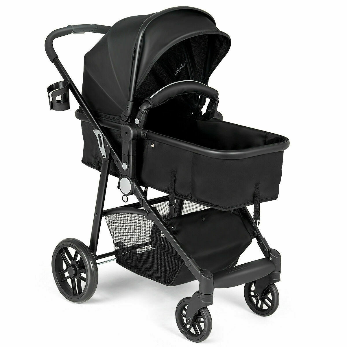 Costway Foldable Baby Stroller 2 in 1 Newborn Infant Travel Buggy Pushchair 22 lbs Black