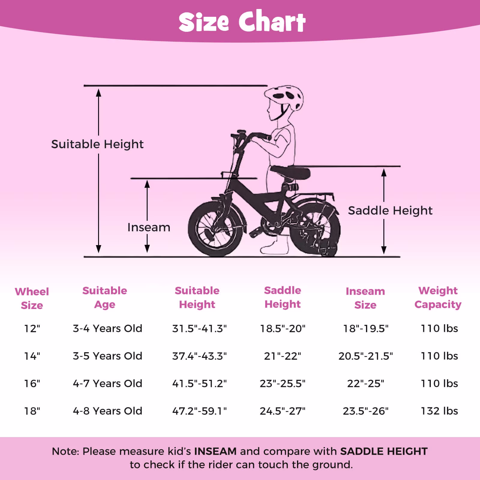 Costway Kids Bike, 18 Inch Bicycle for Children with Removable Training Wheels, Dual Brakes Pink - Image 4