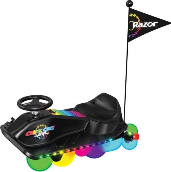 Crazy Cart Shift Lightshow by Razor - 12V Electric Drifting Go-Kart for Kids Ages 6+, up to 8 mph